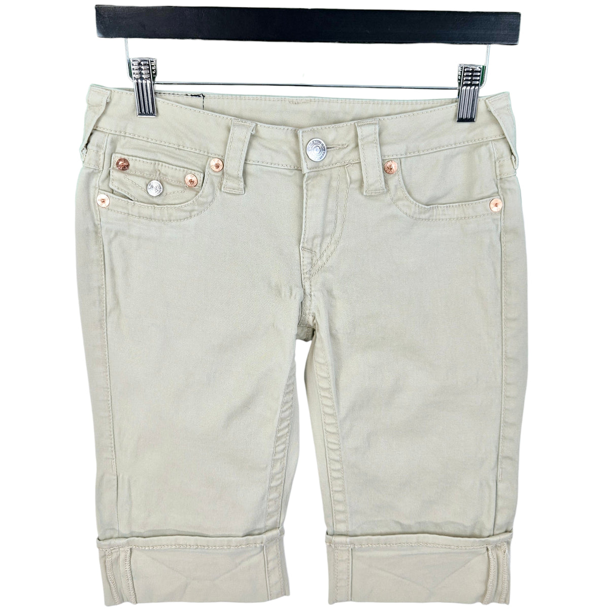 True Religion Light Brown Stretch Chino Shorts W27