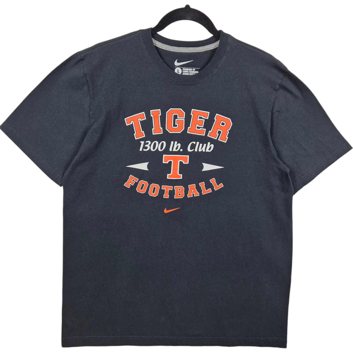 Nike Tiger Football Black Cotton Tee Shirt Size L