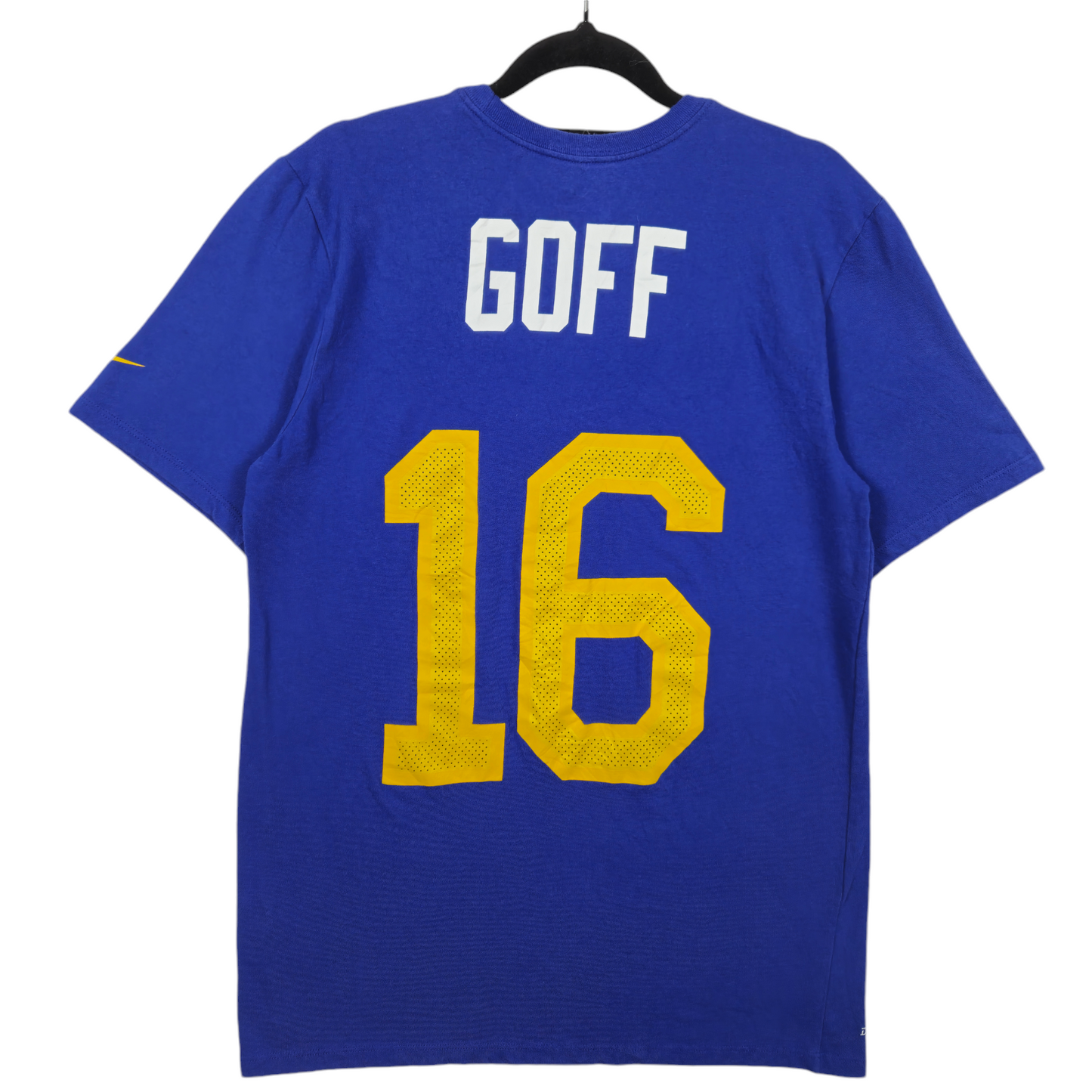 Nike NFL Los Angeles Rams Blue Goff 16 Athletic Cut Cotton Tee Shirt Size M