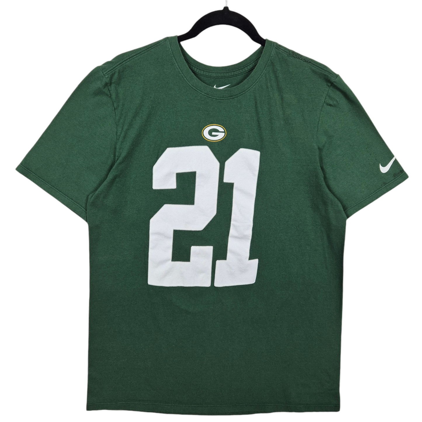 Nike Green Bay Packers Clinton-Dix 21 Athletic Cut Cotton Tee Shirt Size M
