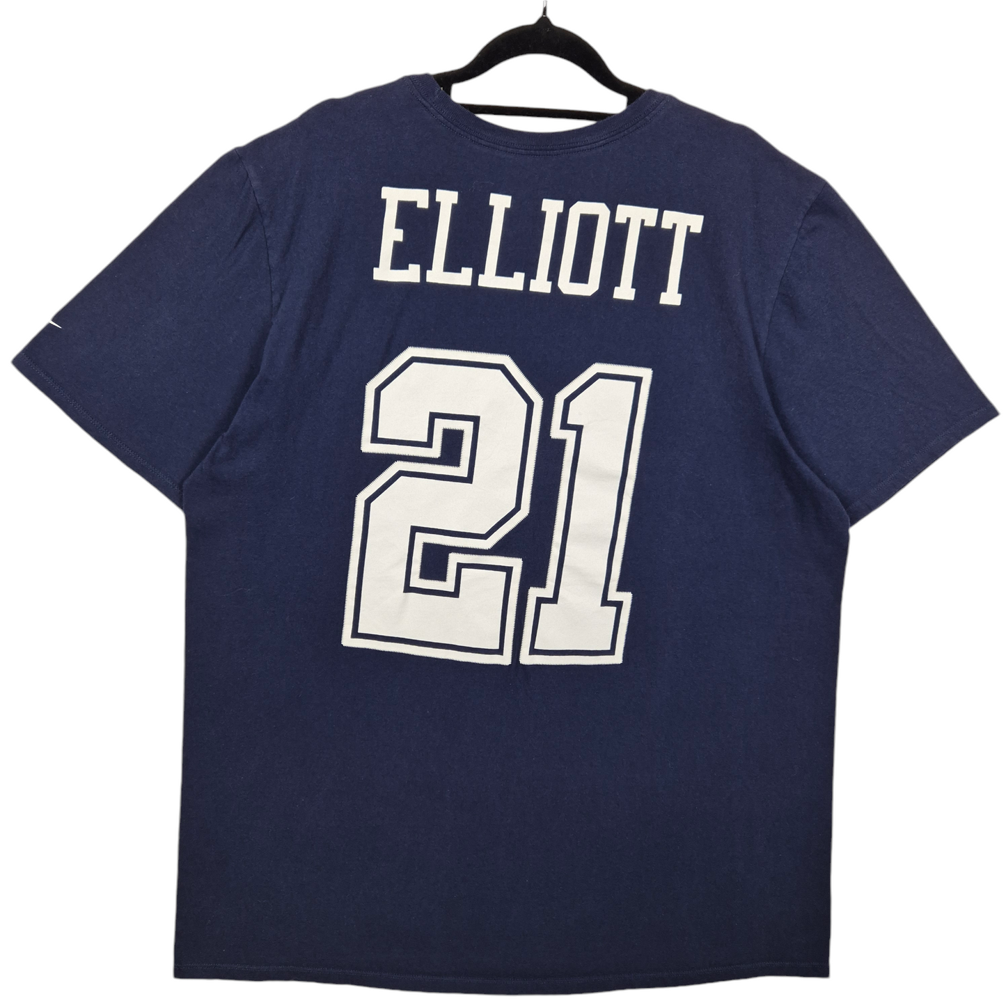 Nike NFL Dallas Cowboys Dark Blue Elliott 21 Athletic Cut Cotton Tee Shirt Size XL