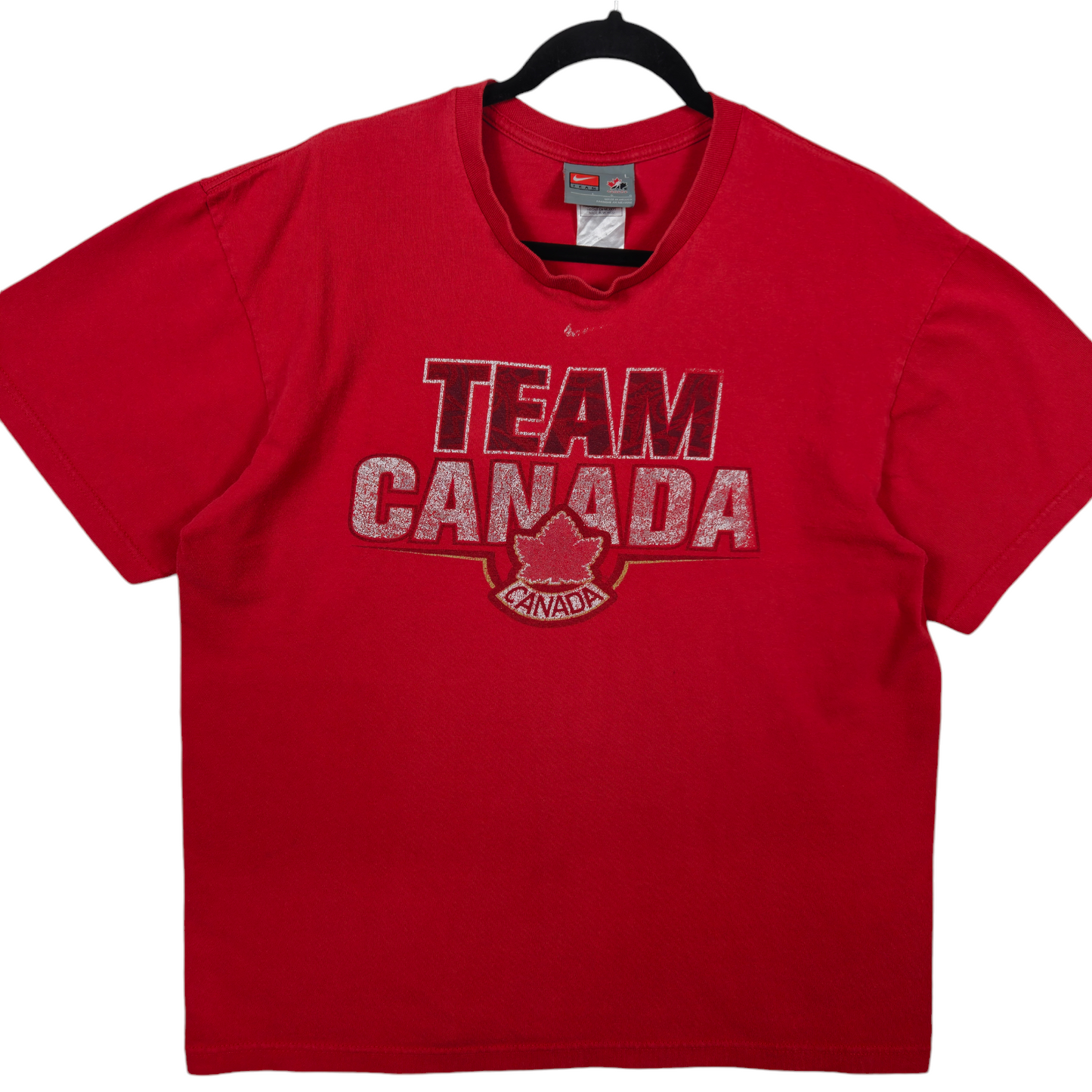 Vintage Nike 2000's Team Canada Red Cotton Tee Shirt Size L