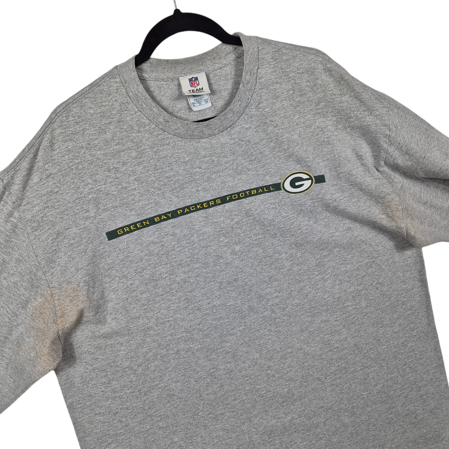 Vintage NFL Team Apparel Green Bay Packers Grey Long Sleeve Cotton Tee Shirt Size XL