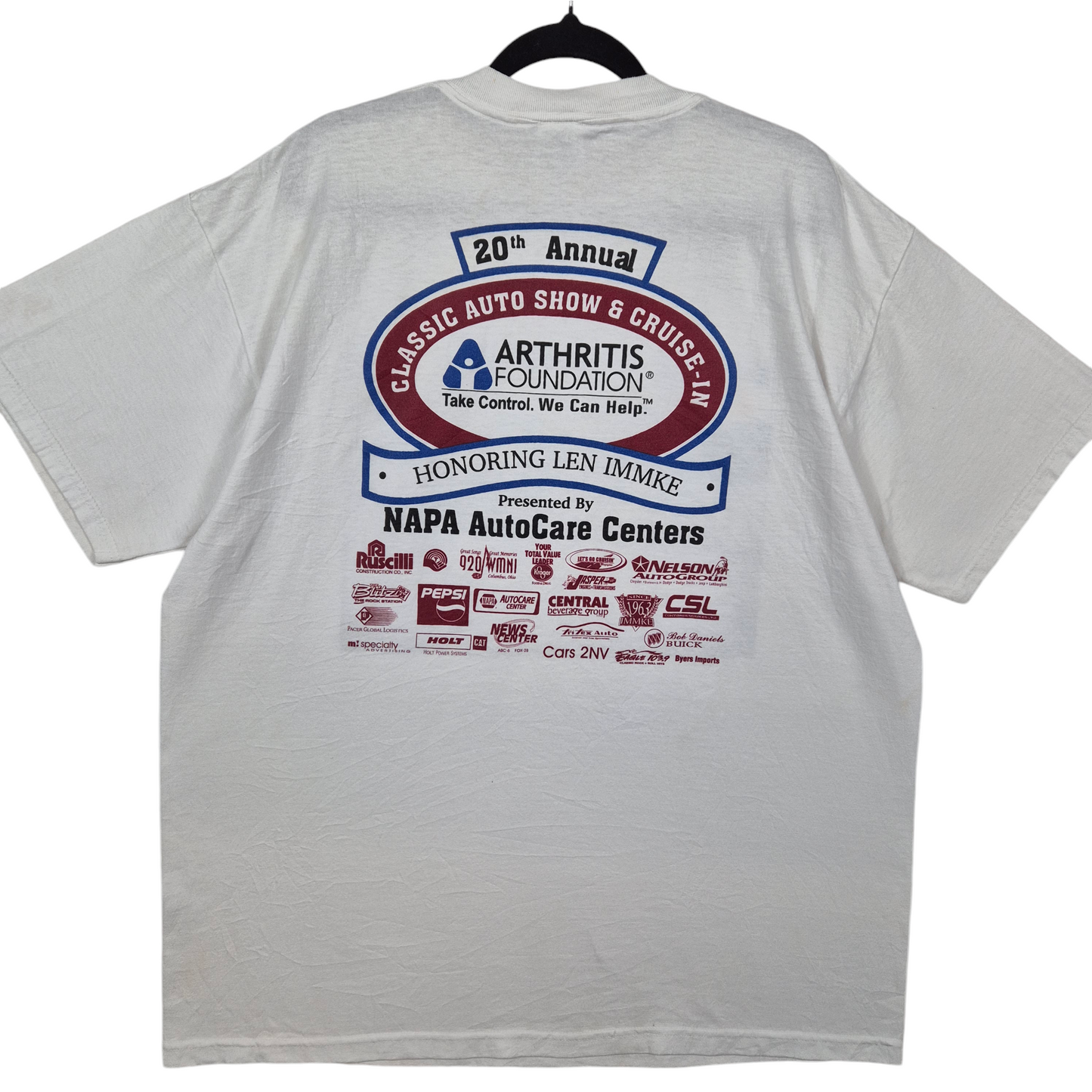 Vintage 2002 Classic Auto Show White Cotton Tee Shirt Size XL