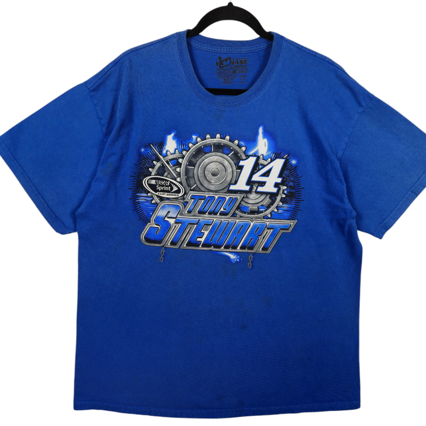NASCAR Sprint Car Series Blue Tony Stewart 14 Cotton Tee Shirt Size XL