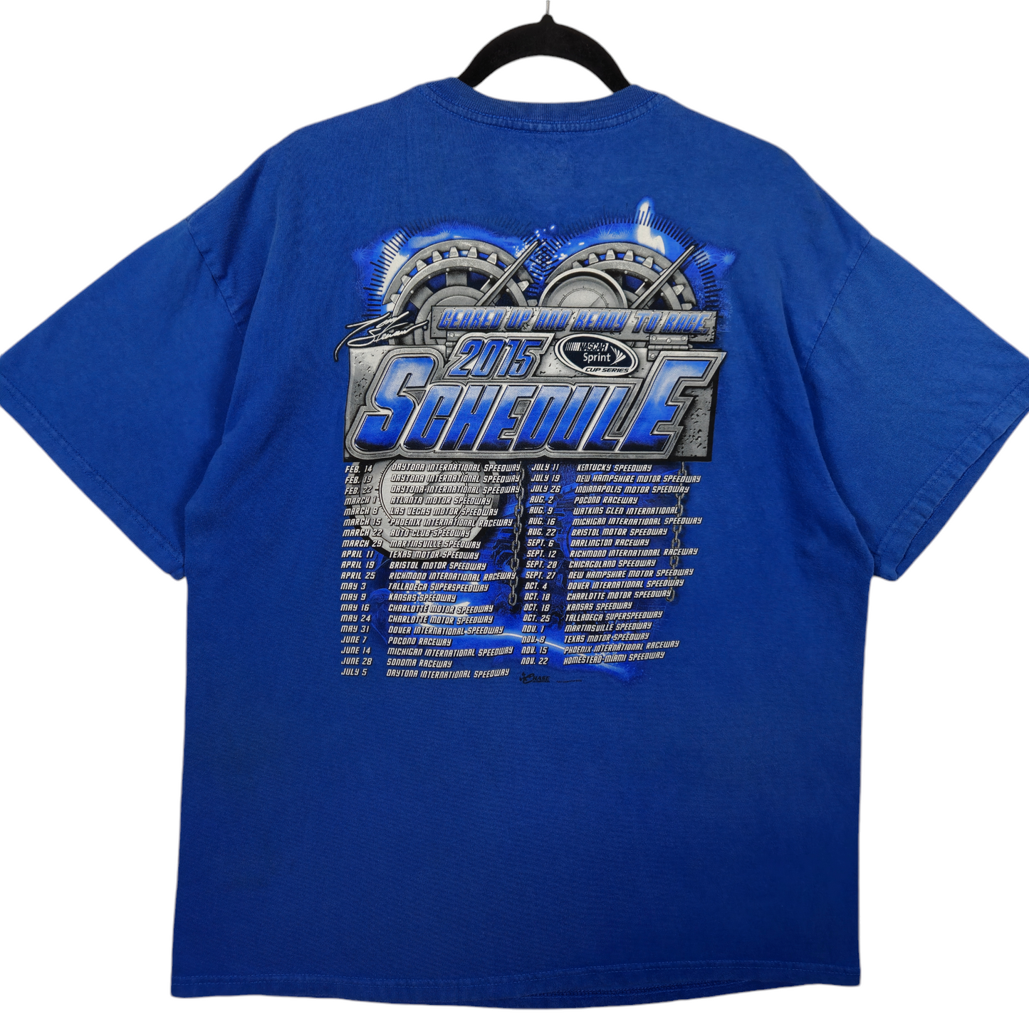 NASCAR Sprint Car Series Blue Tony Stewart 14 Cotton Tee Shirt Size XL