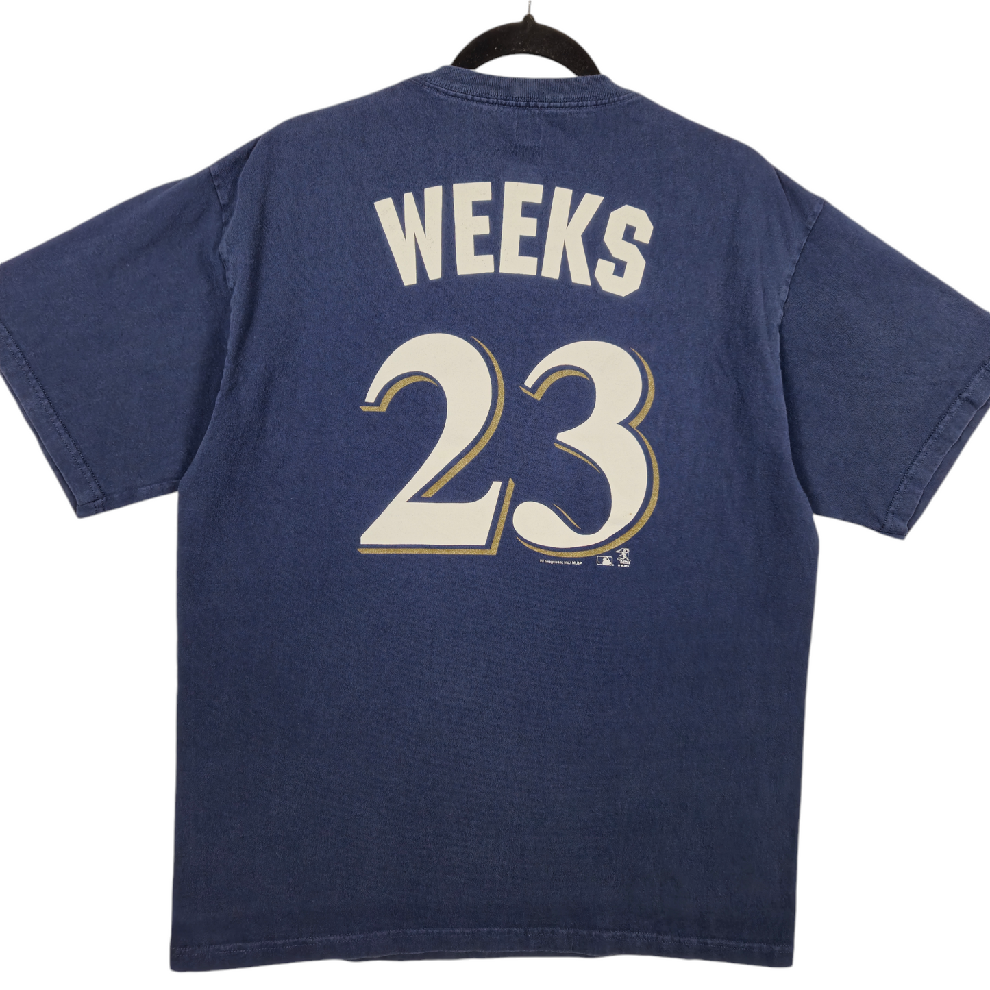 MLB Merchandise Milwaukee Brewers Dark Blue Weeks 23 Tee Shirt Size L