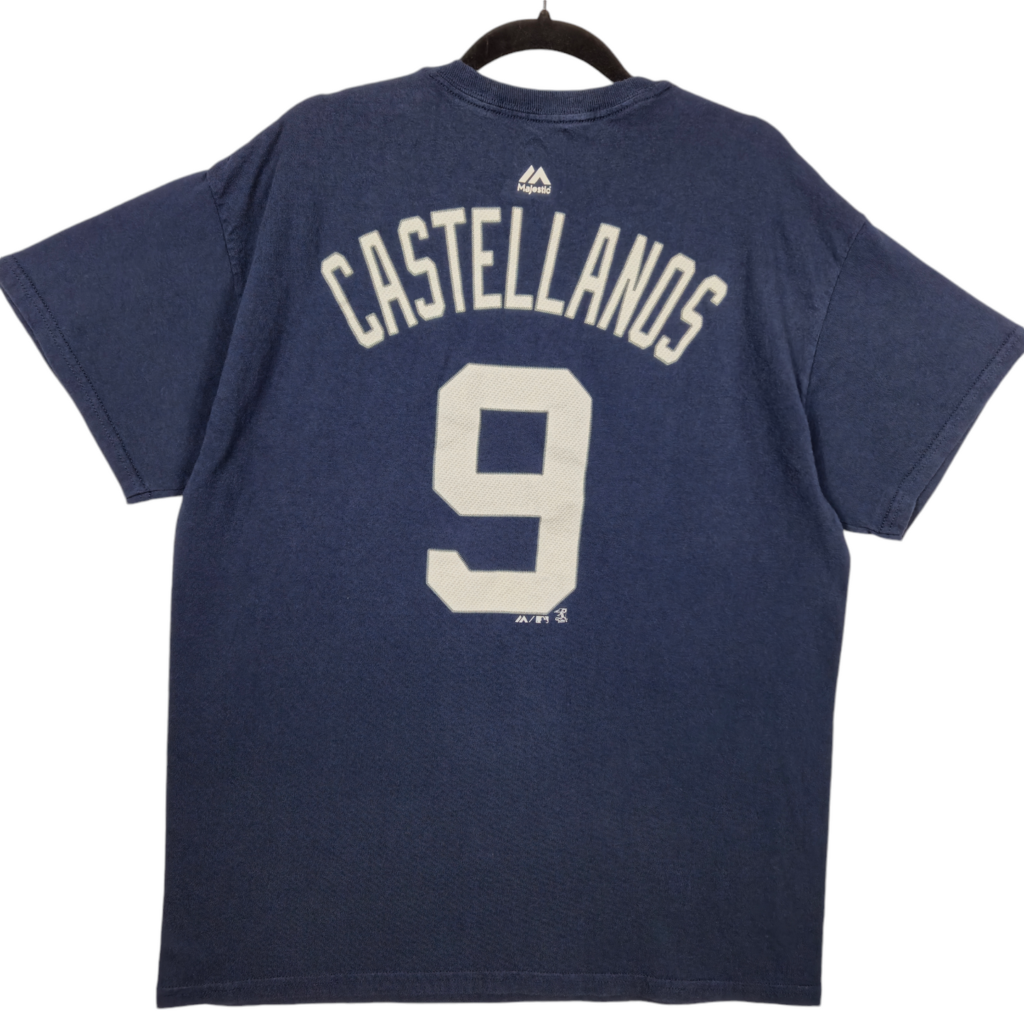 Majestic MLB Detroit Tigers Dark Blue Castellanos 9 Cotton Tee Shirt Size L