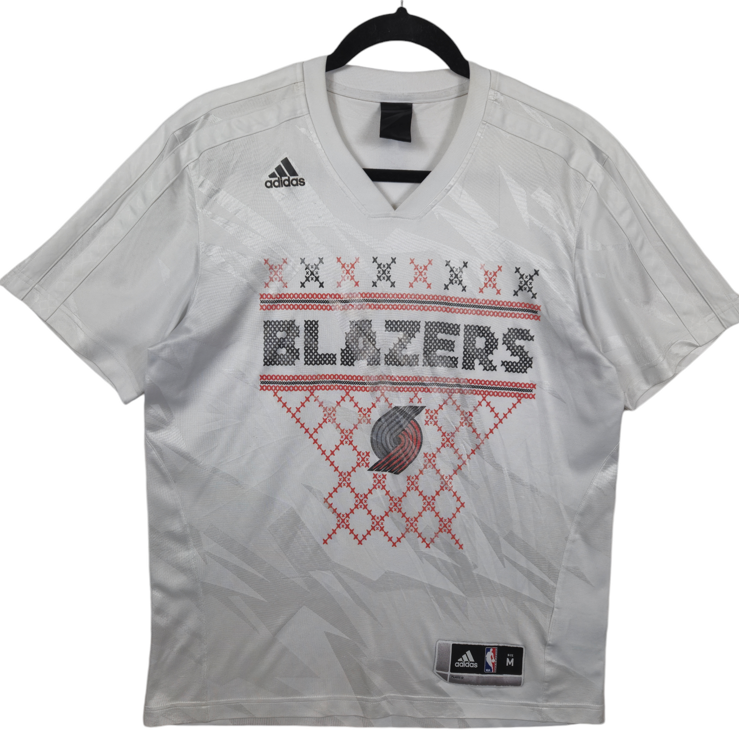 Adidas NBA Portland Trail Blazers White Sport Shirt Size M