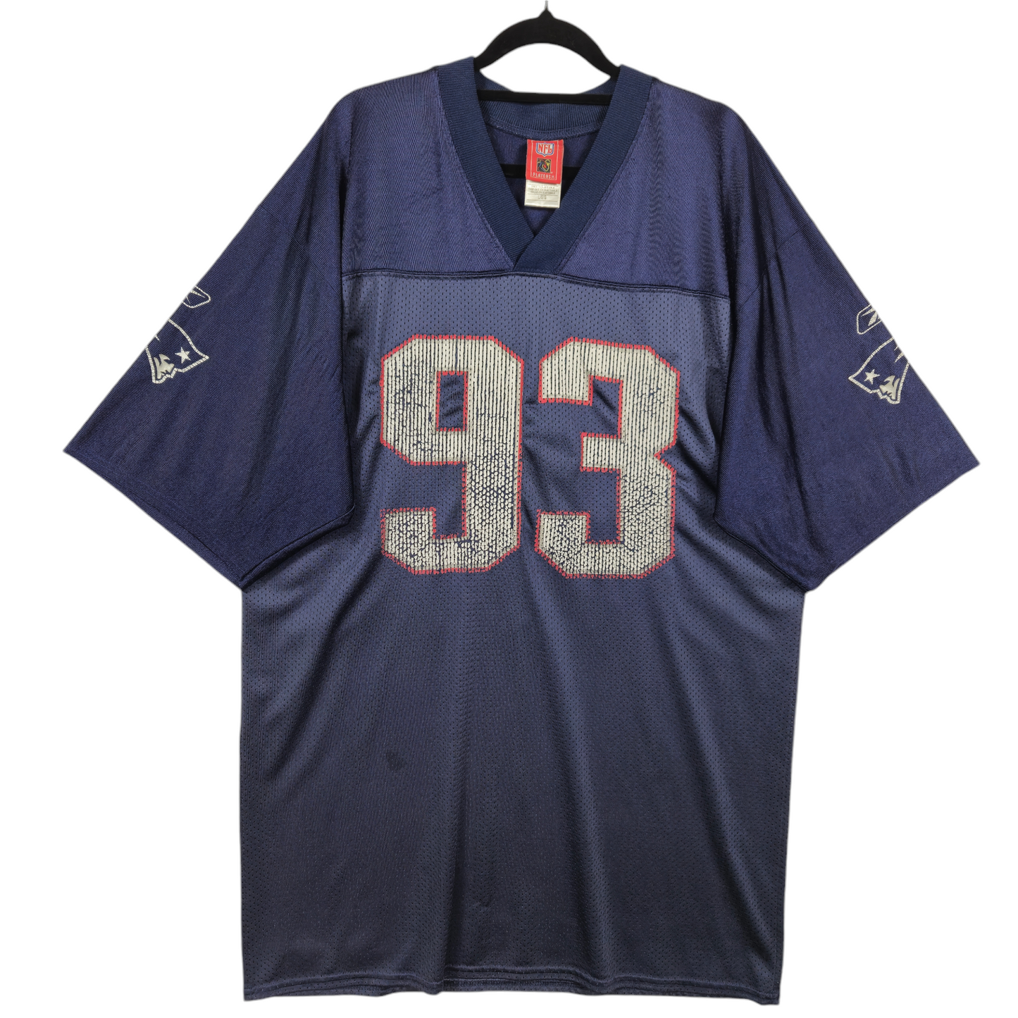 Vintage NFL 90's New England Patriots Dark Blue Richard Seymour 93 Team Jersey Size L