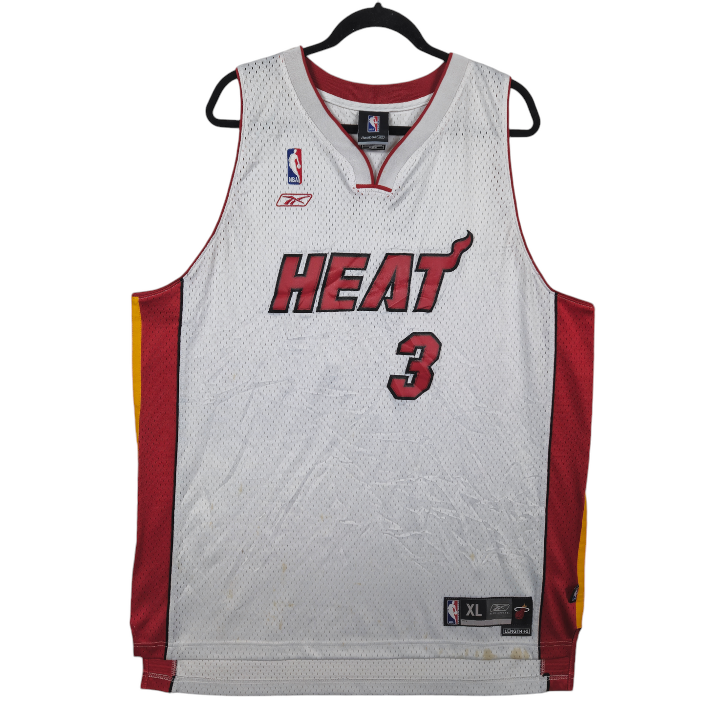 Vintage Reebok Miami Heat White & Red D Wade Team Jersey Size XL