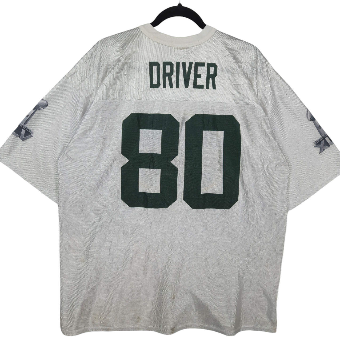 NFL Team Apparel Green Bay Packers White 2010 Driver 80 Team Jersey Size XL