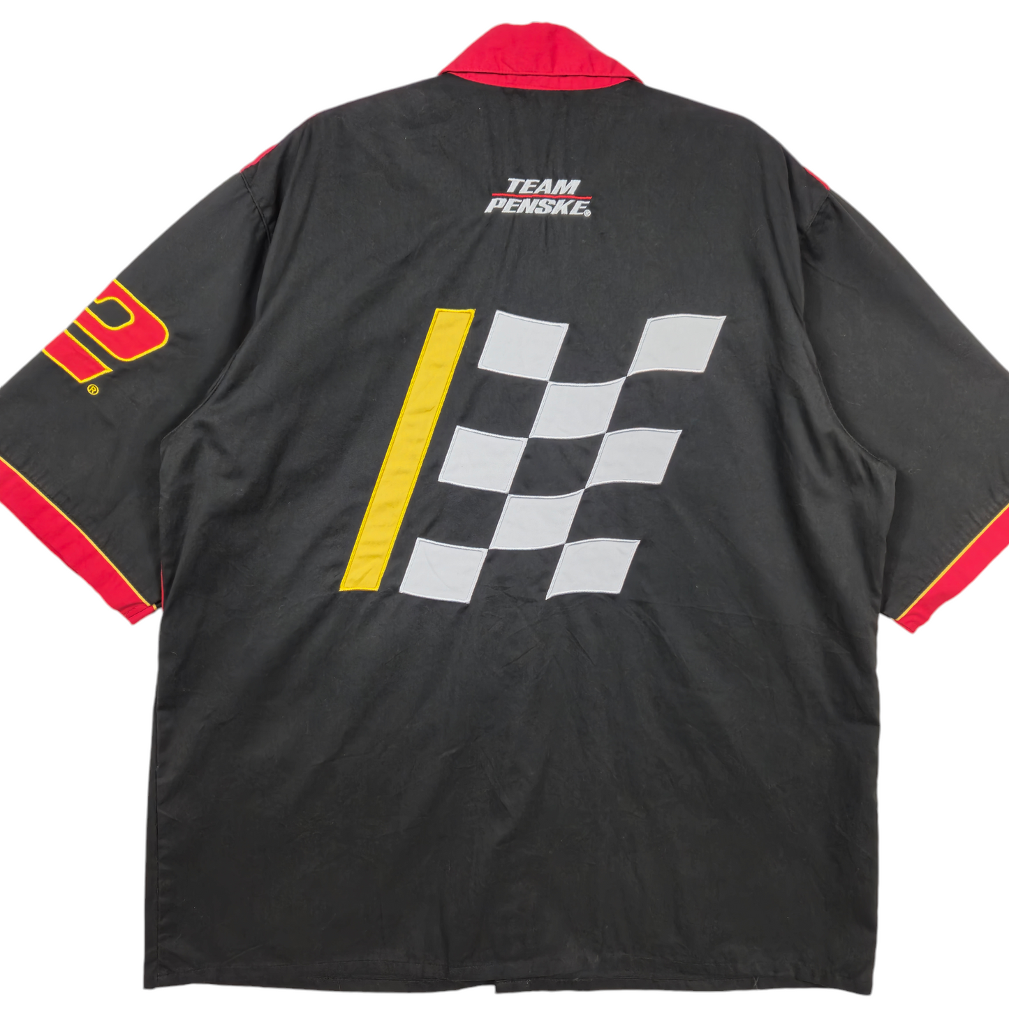 NASCAR Team Penske 12 Black & Red Button Racing Shirt Size L