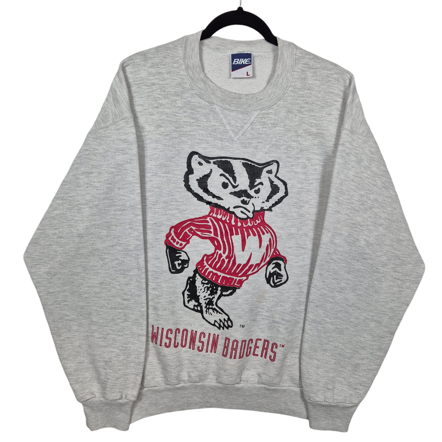 Vintage Wisconsin Badgers 90's Light Grey Crewneck Sweater Size L
