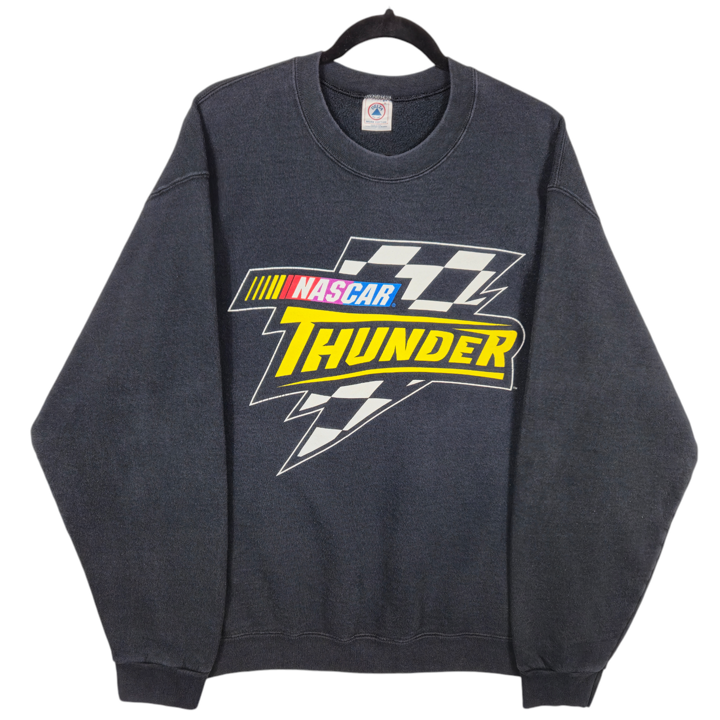 Vintage NASCAR Thunder 90's Black USA Made Crewneck Sweater Size L