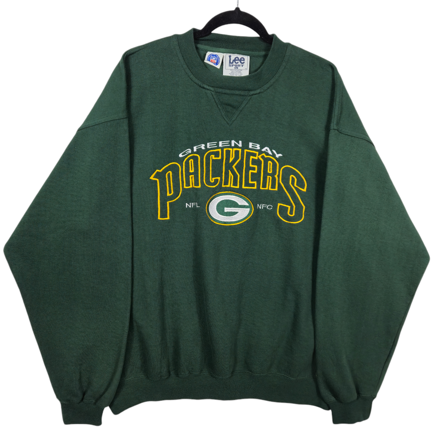 Vintage Lee Sport Green Bay Packers 90's Embroidered Sweater Size L