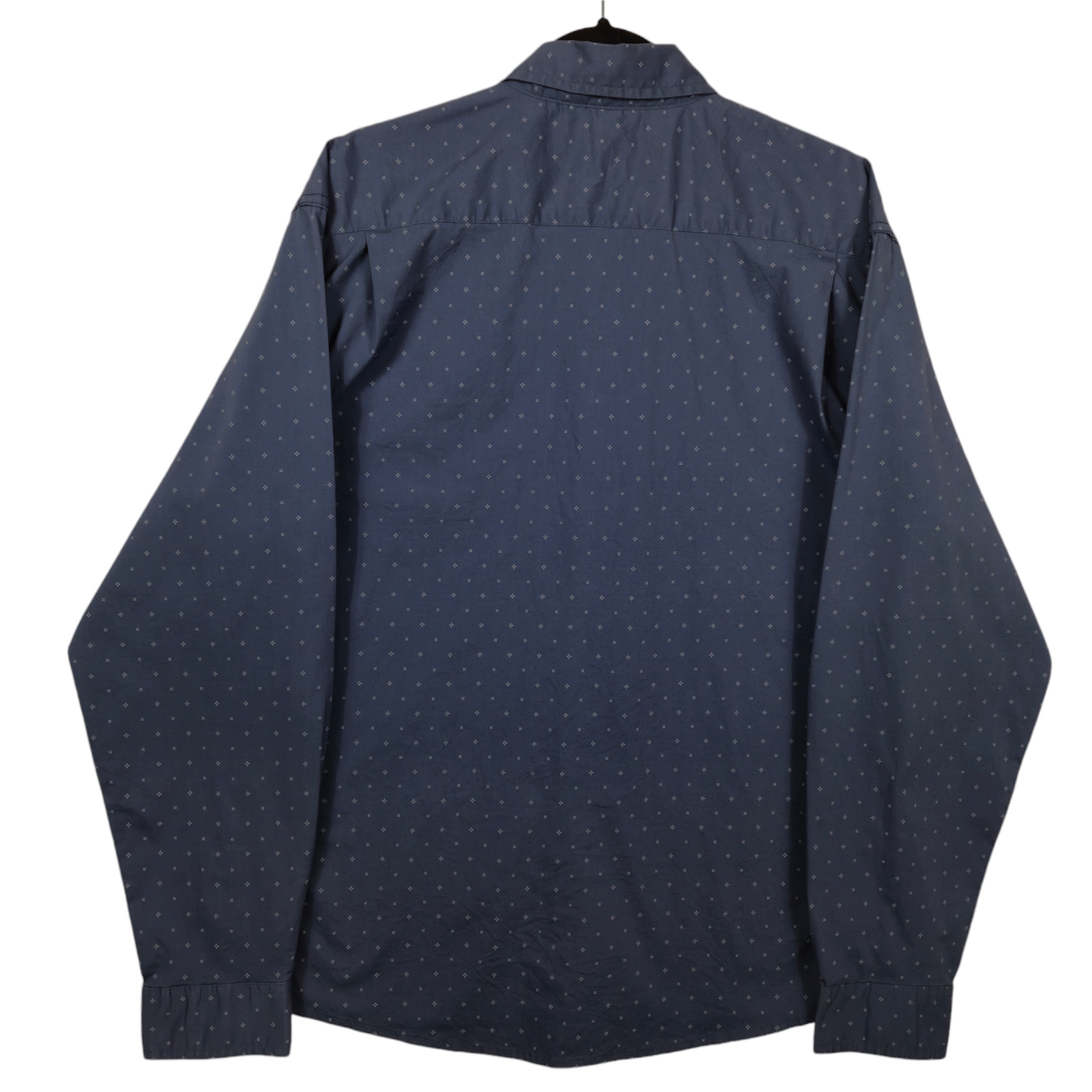 Vintage Wrangler 2000's Dark Blue Star Pattern Dress Shirt Size XL
