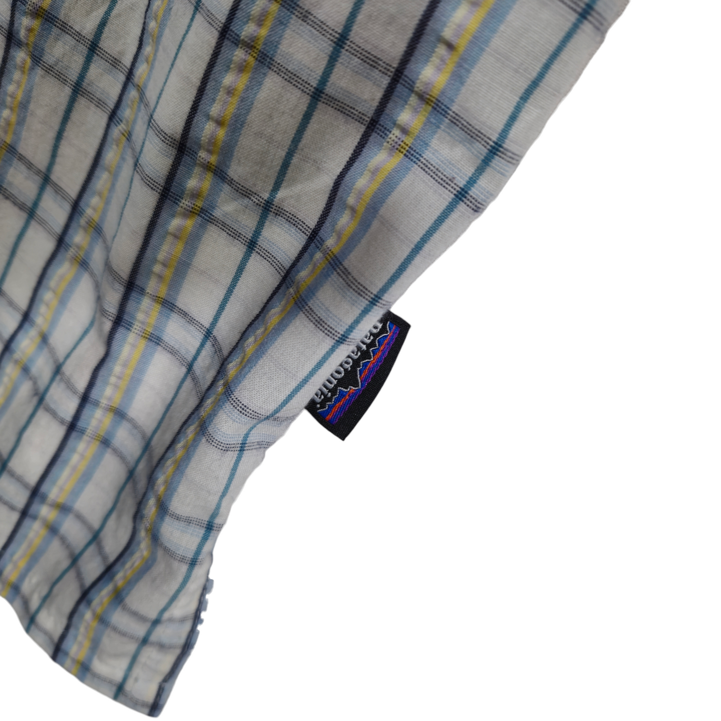 Patagonia White Checkered Short Sleeve Button Shirt Size L