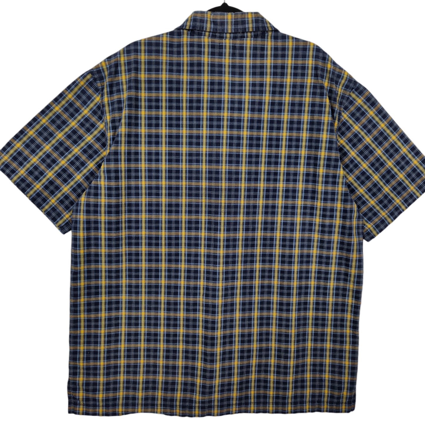 Vintage Levis 2000's Blue & Yellow Checkered Square Cut Button Shirt Size L