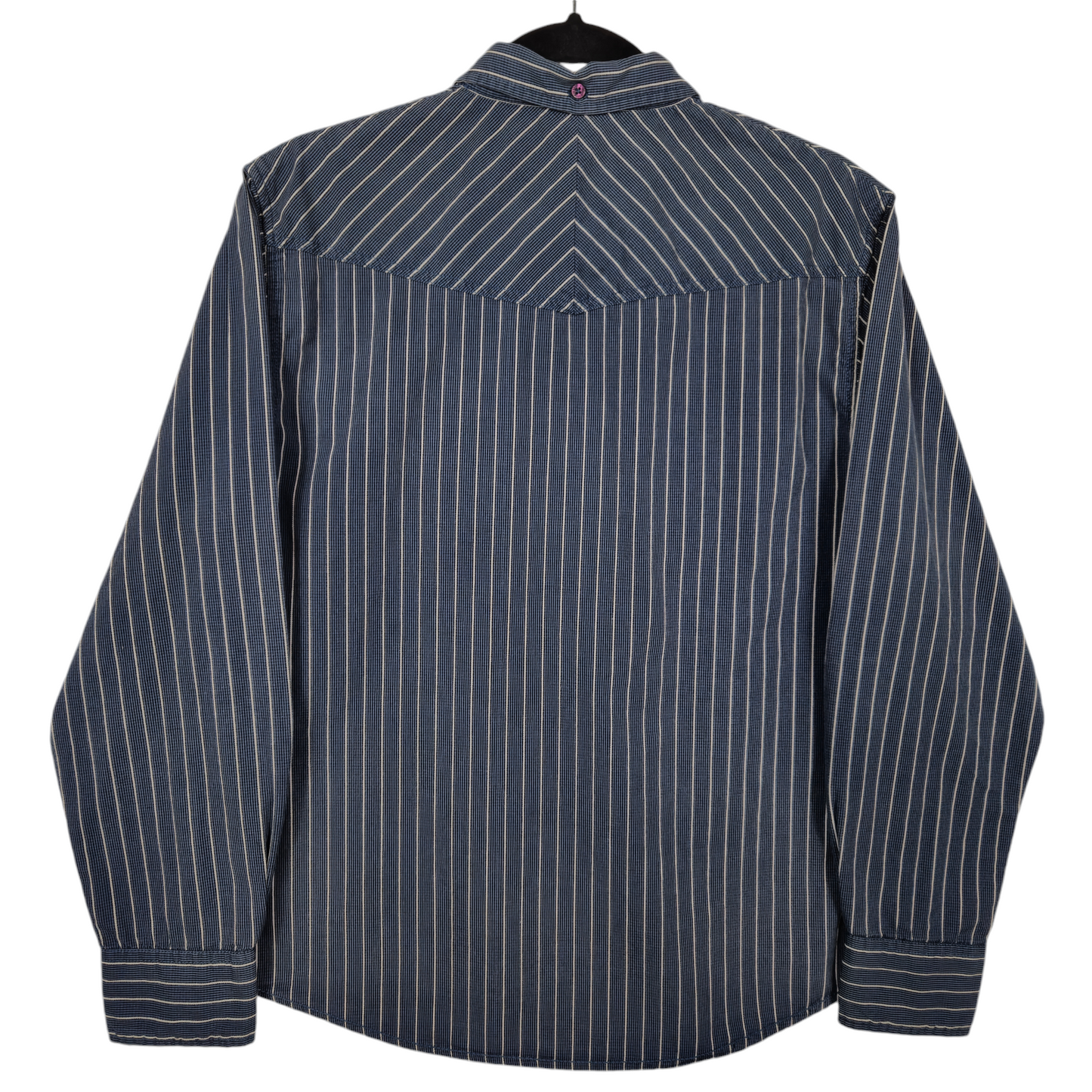 Vintage Levis 2000's Dark Blue Striped Long Sleeve Button Shirt Size M