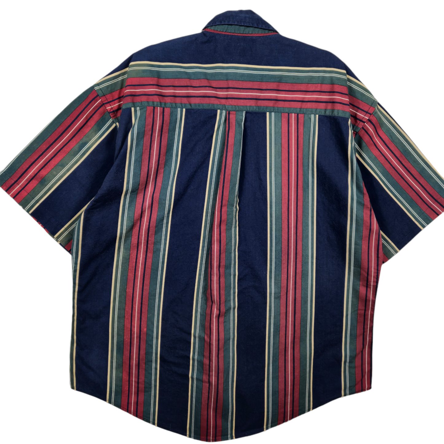 Vintage Natural Issue 90's Blue Red & Green Striped Button Shirt Size XL