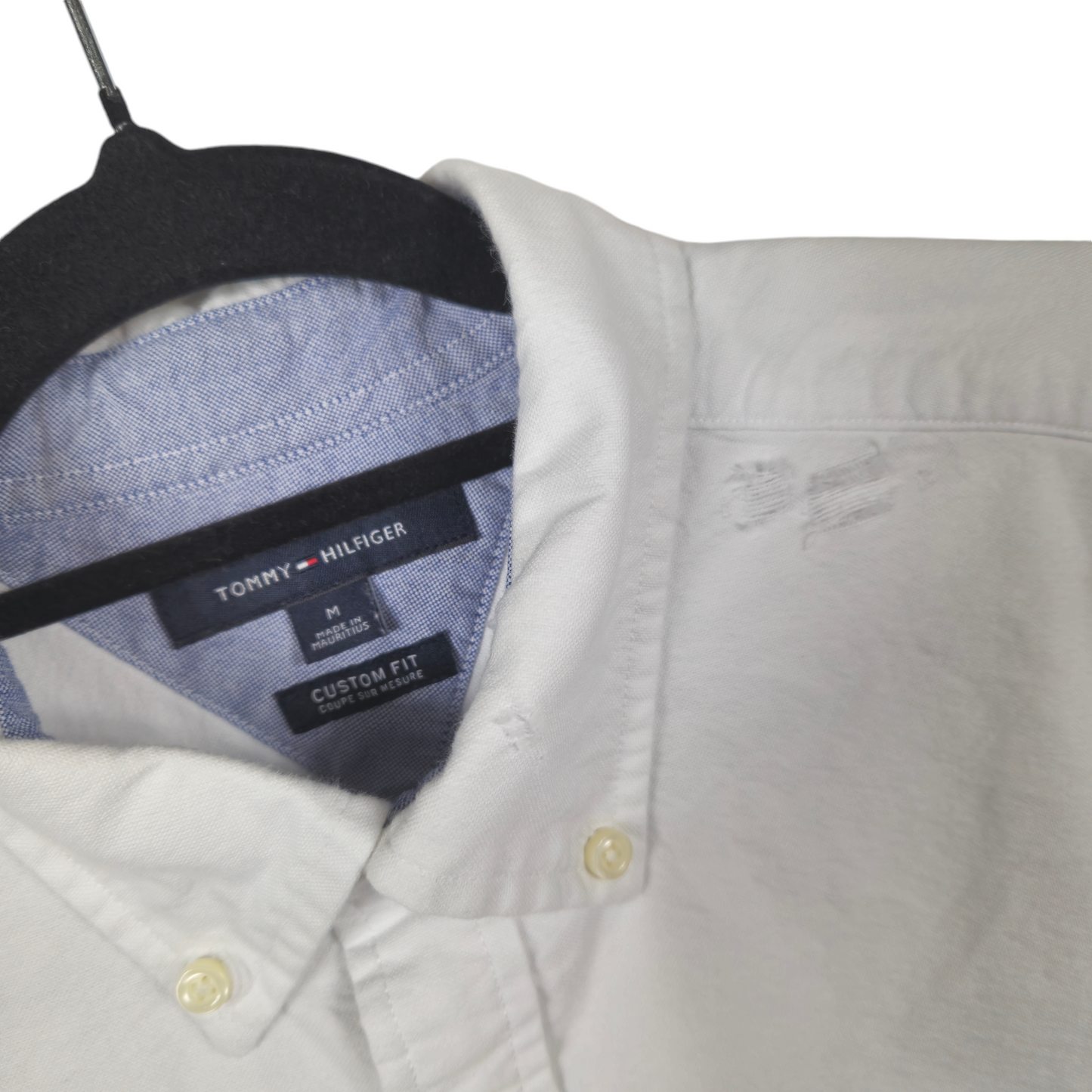 Tommy Hilfiger White Custom Fit Dress Shirt Size M