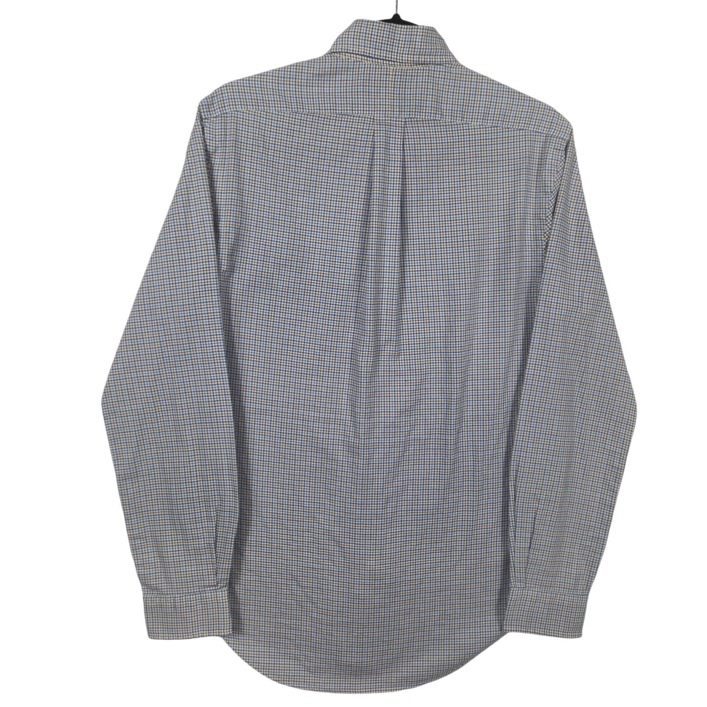 Polo Ralph Lauren White Blue & Brown Checkered Slim Fit Dress Shirt Size S