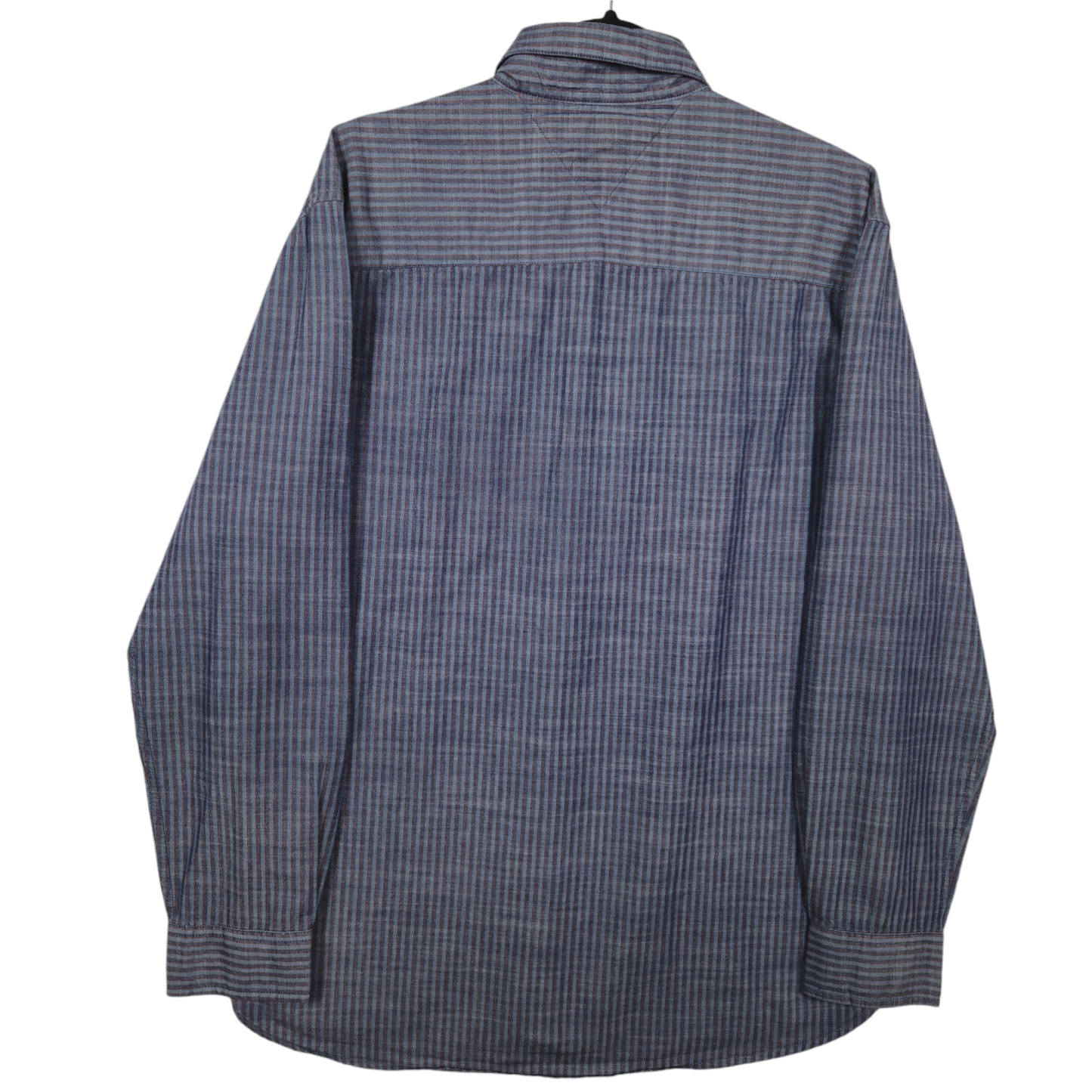 Tommy Hilfiger Steel Blue & Red Striped Custom Fit Dress Shirt Size XL