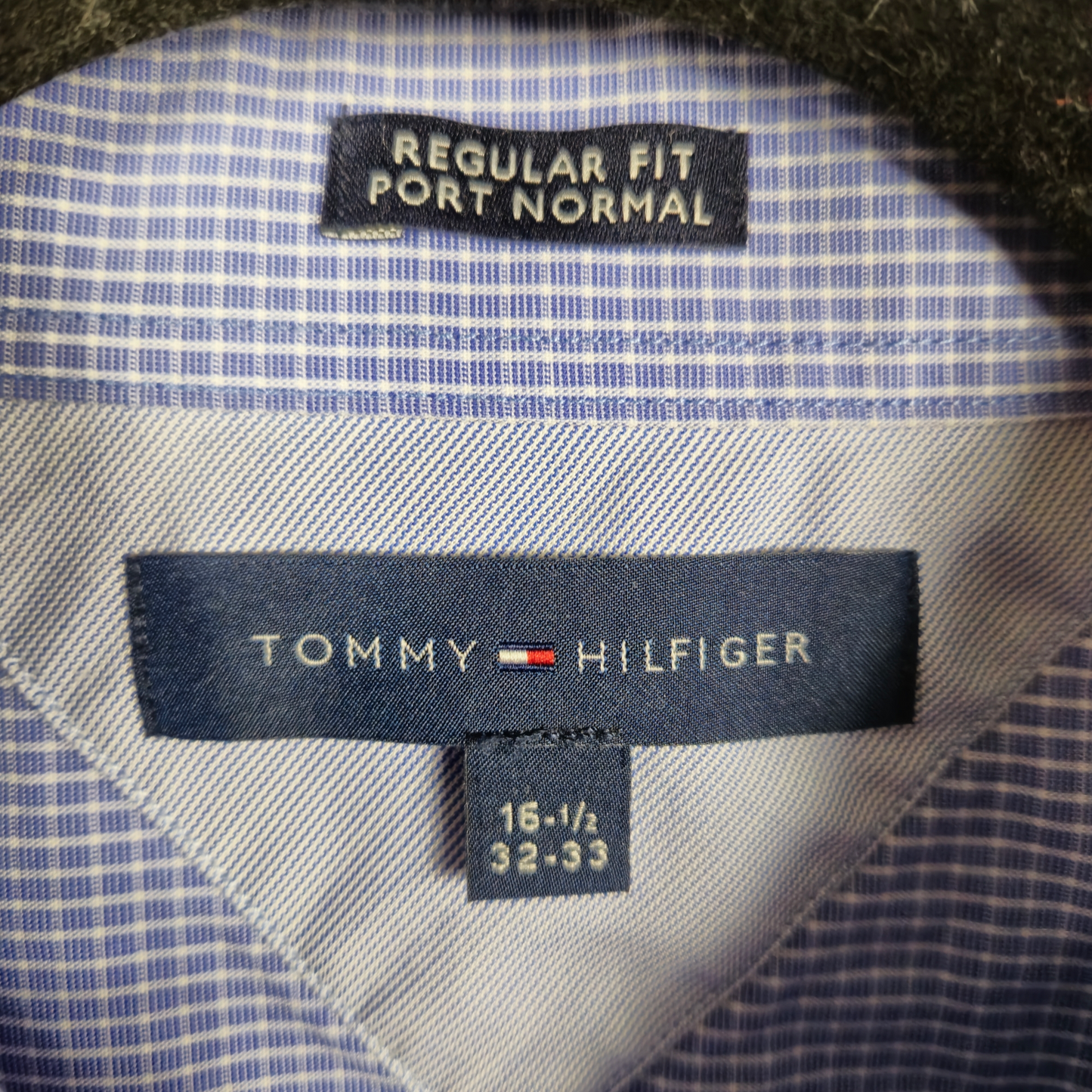 Tommy Hilfiger Blue Checkered Regular Fit Dress Shirt Size XL