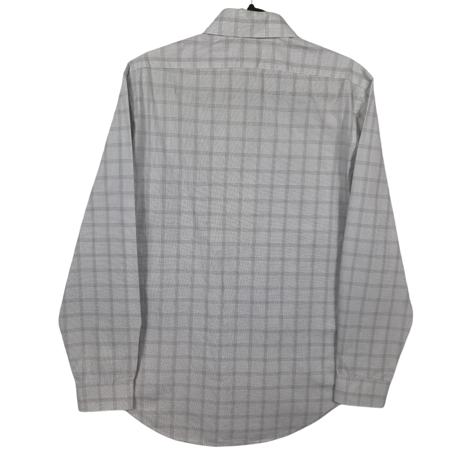 Calvin Klein Light Grey Checkered Slim Fit Dress Shirt Size L