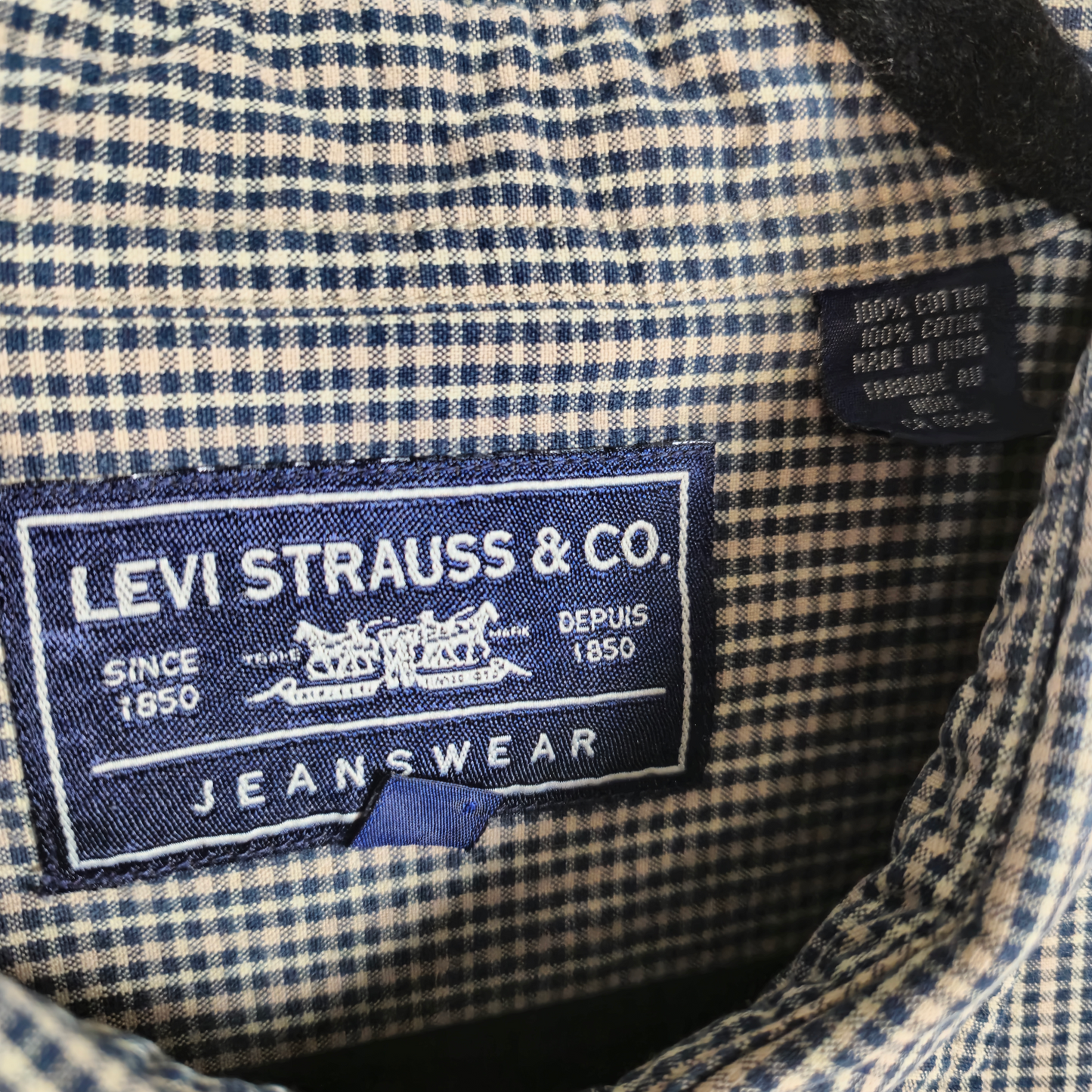 Vintage Levis 90's Brown Checkered Long Sleeve Button Shirt Size XL