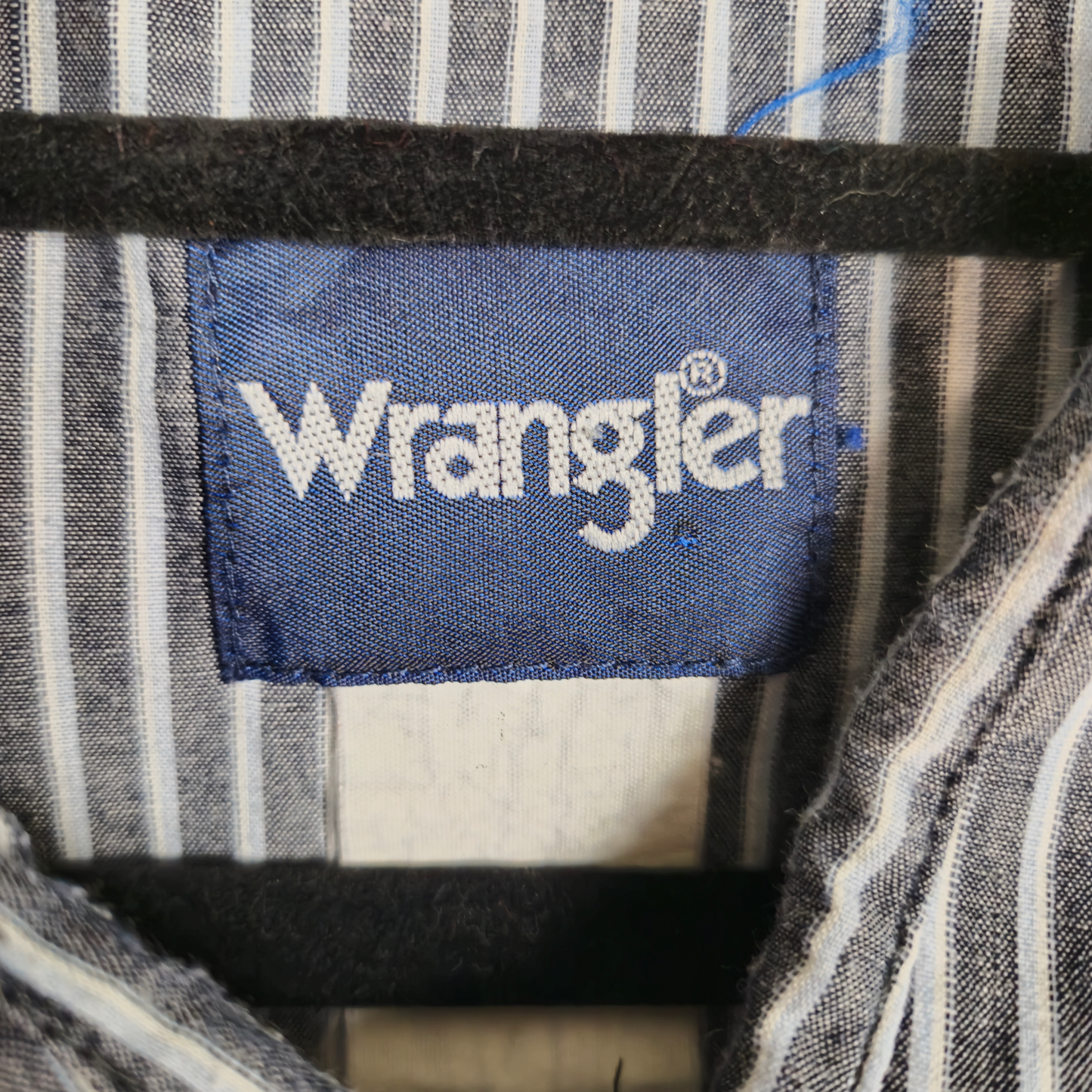 Vintage Wrangler 90's Grey Striped Short Sleeve Button Shirt Size XL