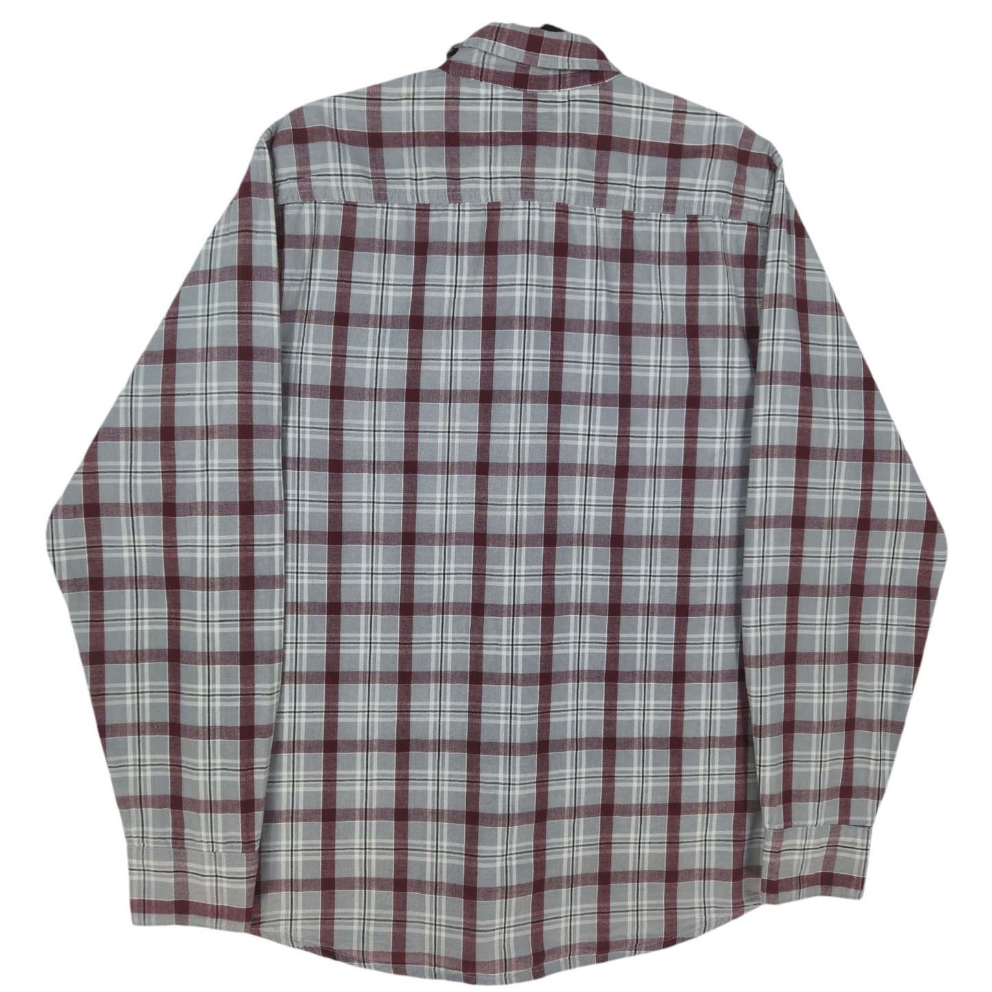 Wrangler Grey & Red Checkered Long Sleeve Button Shirt Size M