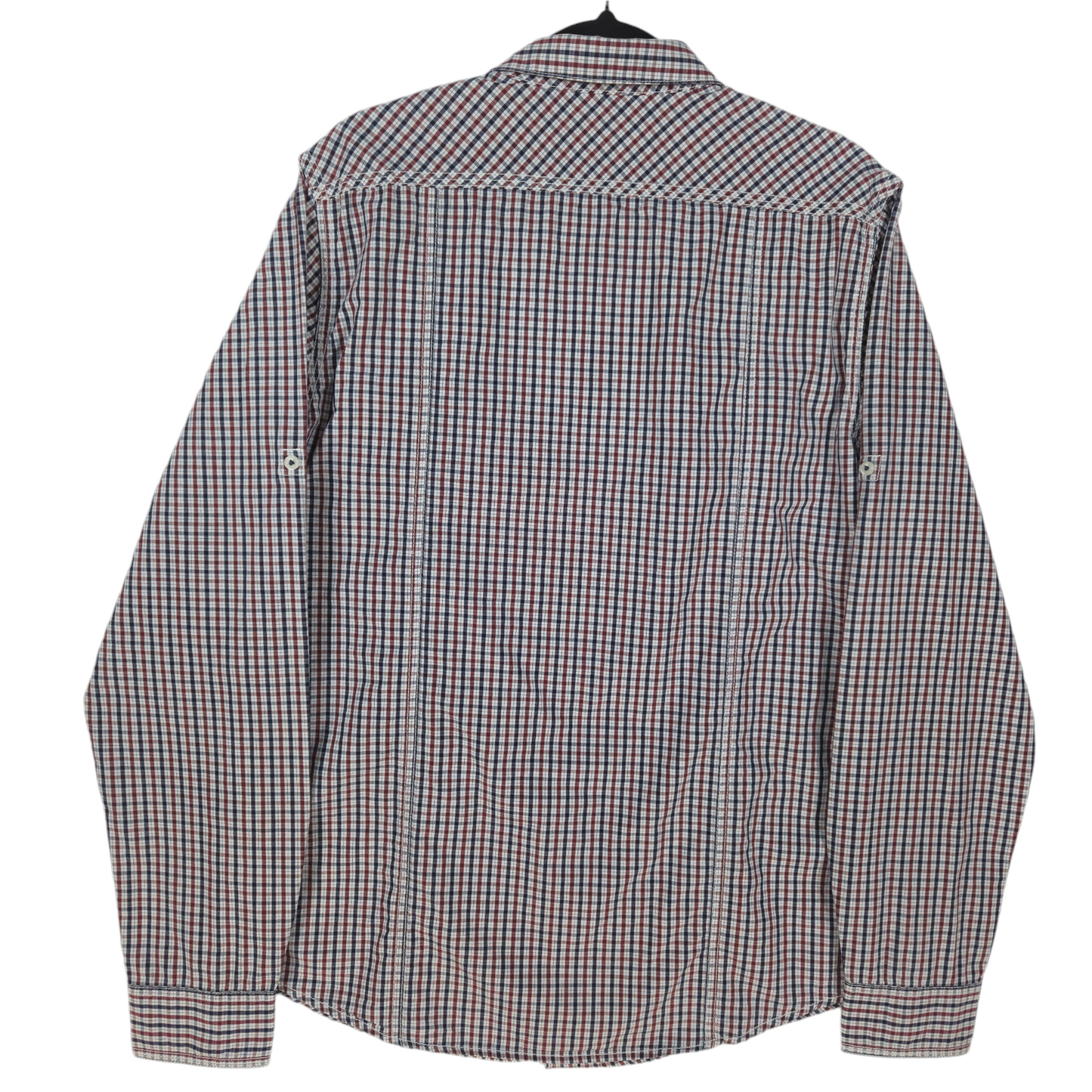 Ben Sherman Red Black & White Checkered Slim Long Sleeve Button Shirt Size L