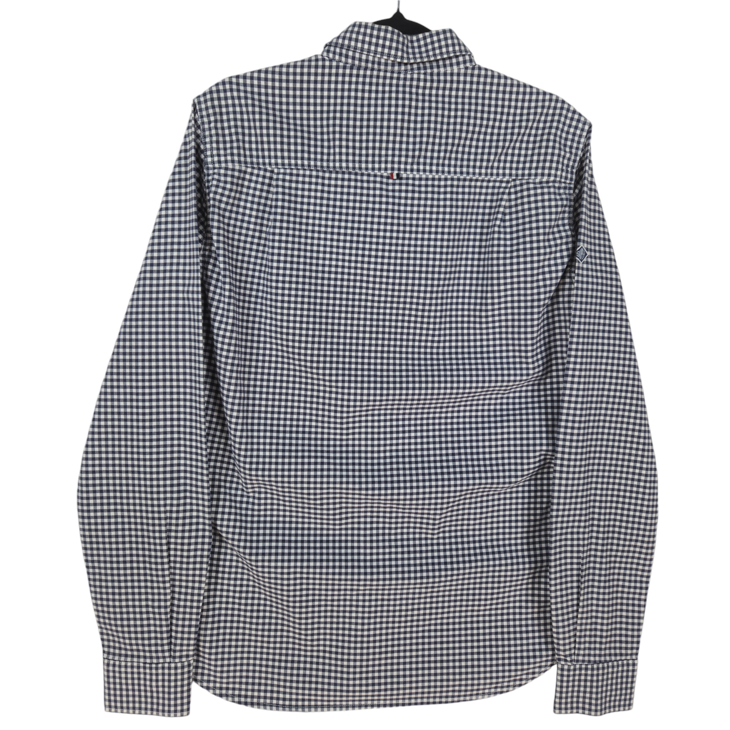 Superdry Blue & White Checkered Long Sleeve Button Shirt Size S