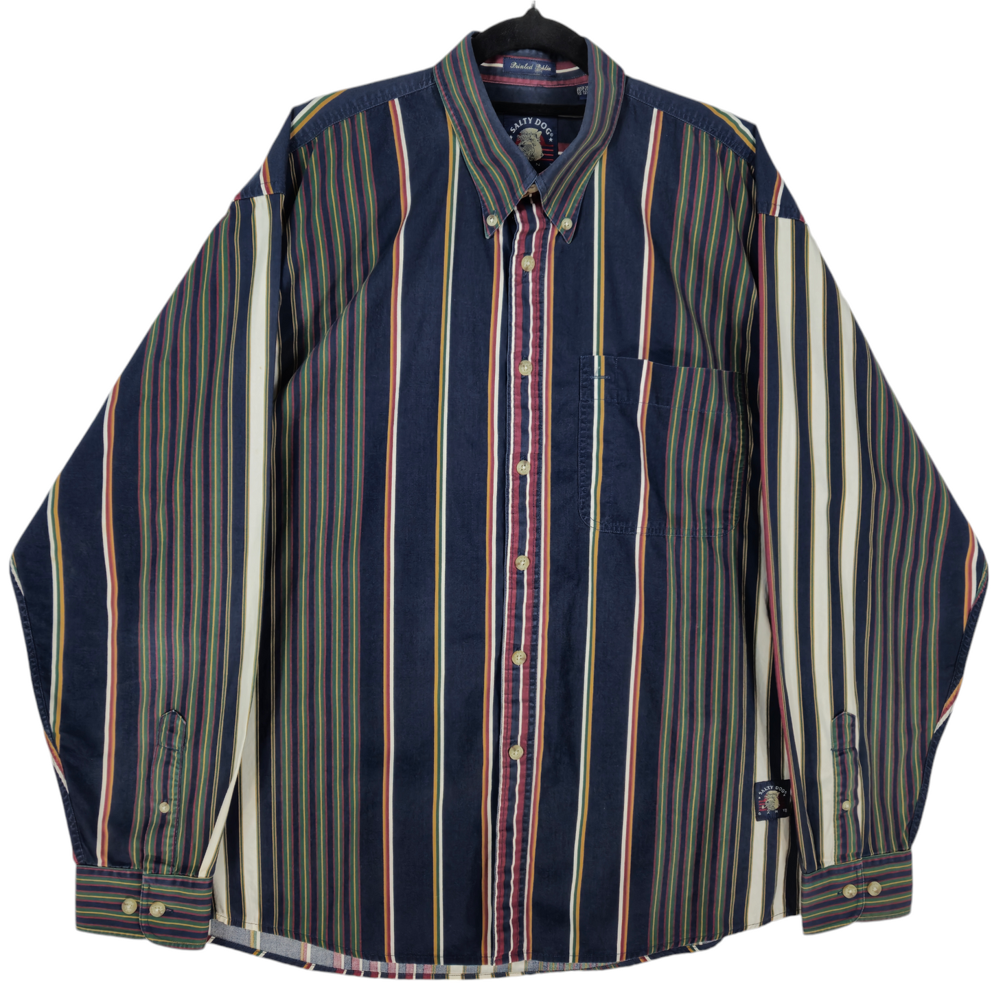 Vintage GANT Salty Dog 90's Colourful Striped Long Sleeve Button Shirt Size L