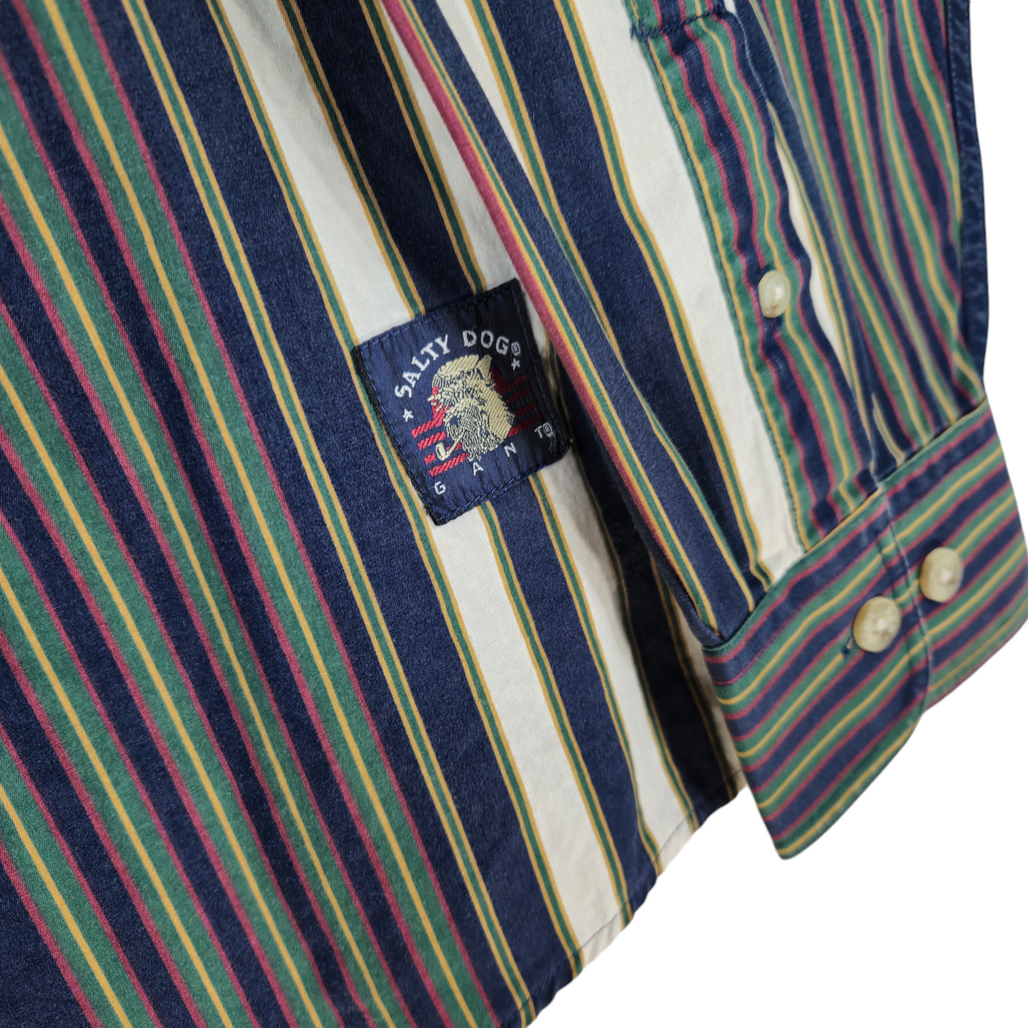 Vintage GANT Salty Dog 90's Colourful Striped Long Sleeve Button Shirt Size L