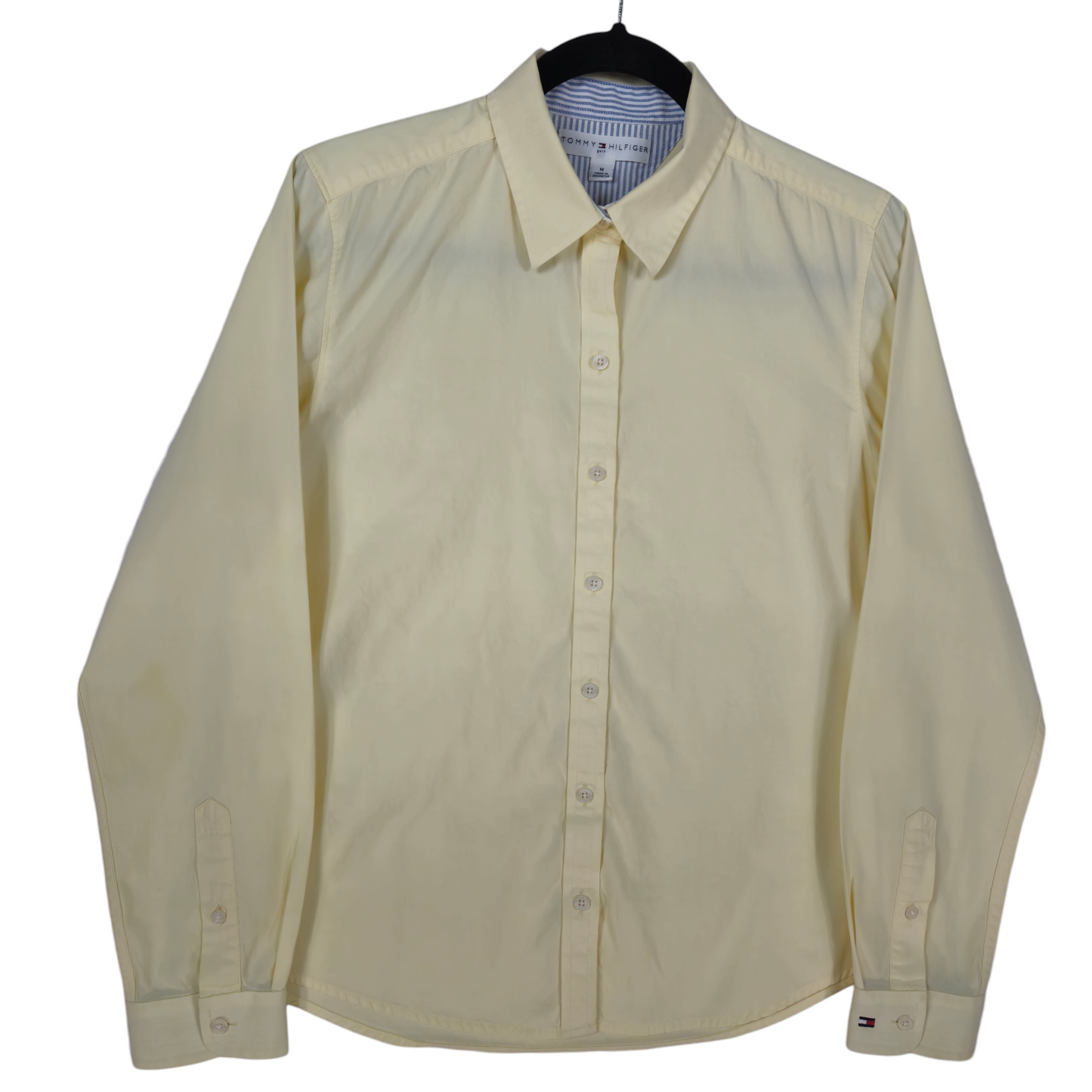 Vintage Tommy Hilfiger Golf Womens Light Yellow Button Blouse Size M