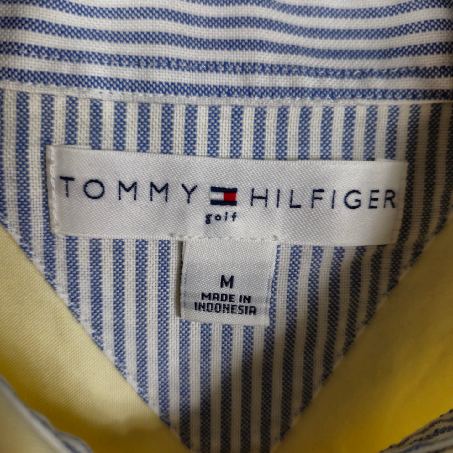 Vintage Tommy Hilfiger Golf Womens Light Yellow Button Blouse Size M