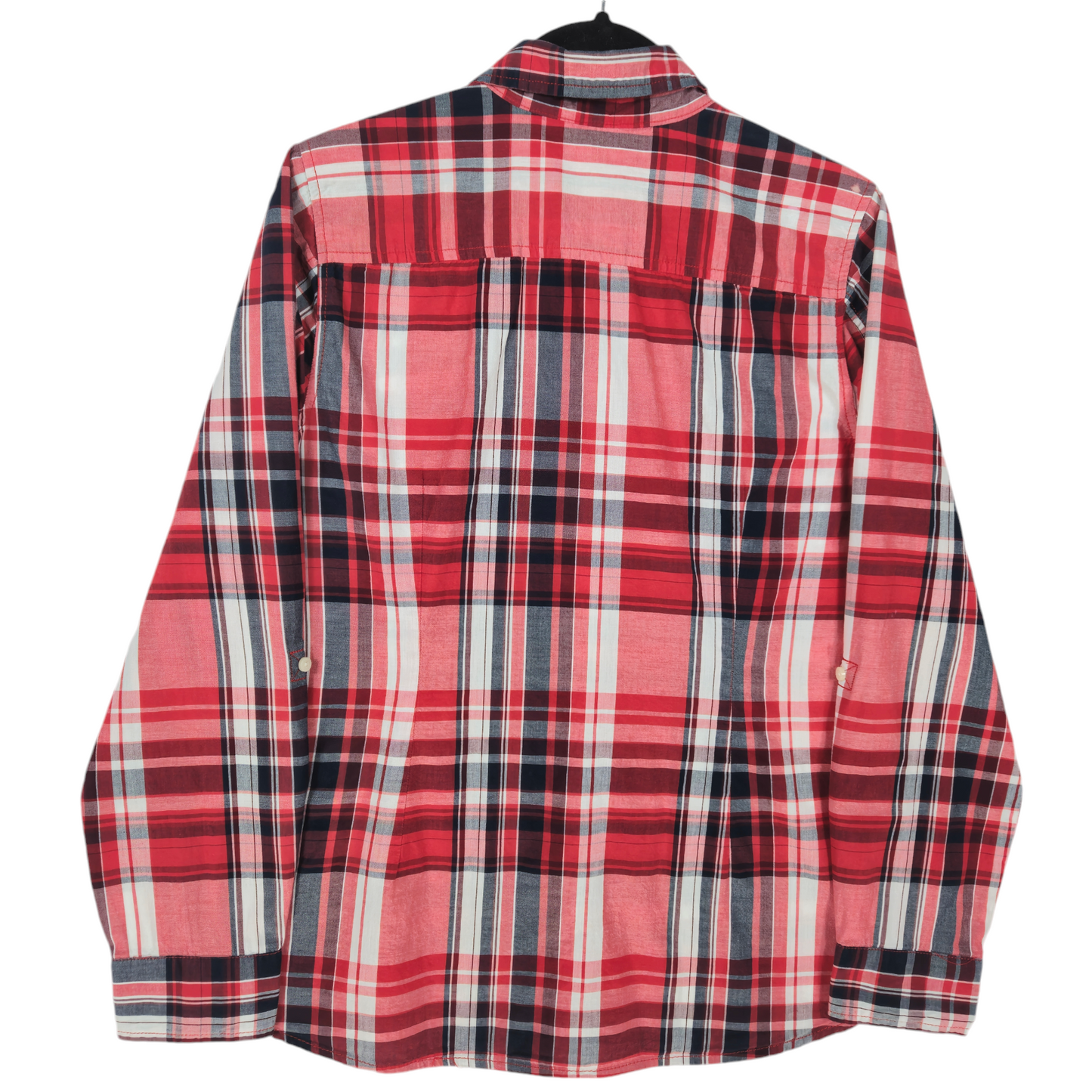 Tommy Hilfiger Womens Red Blue & White Checkered Button Blouse Size L