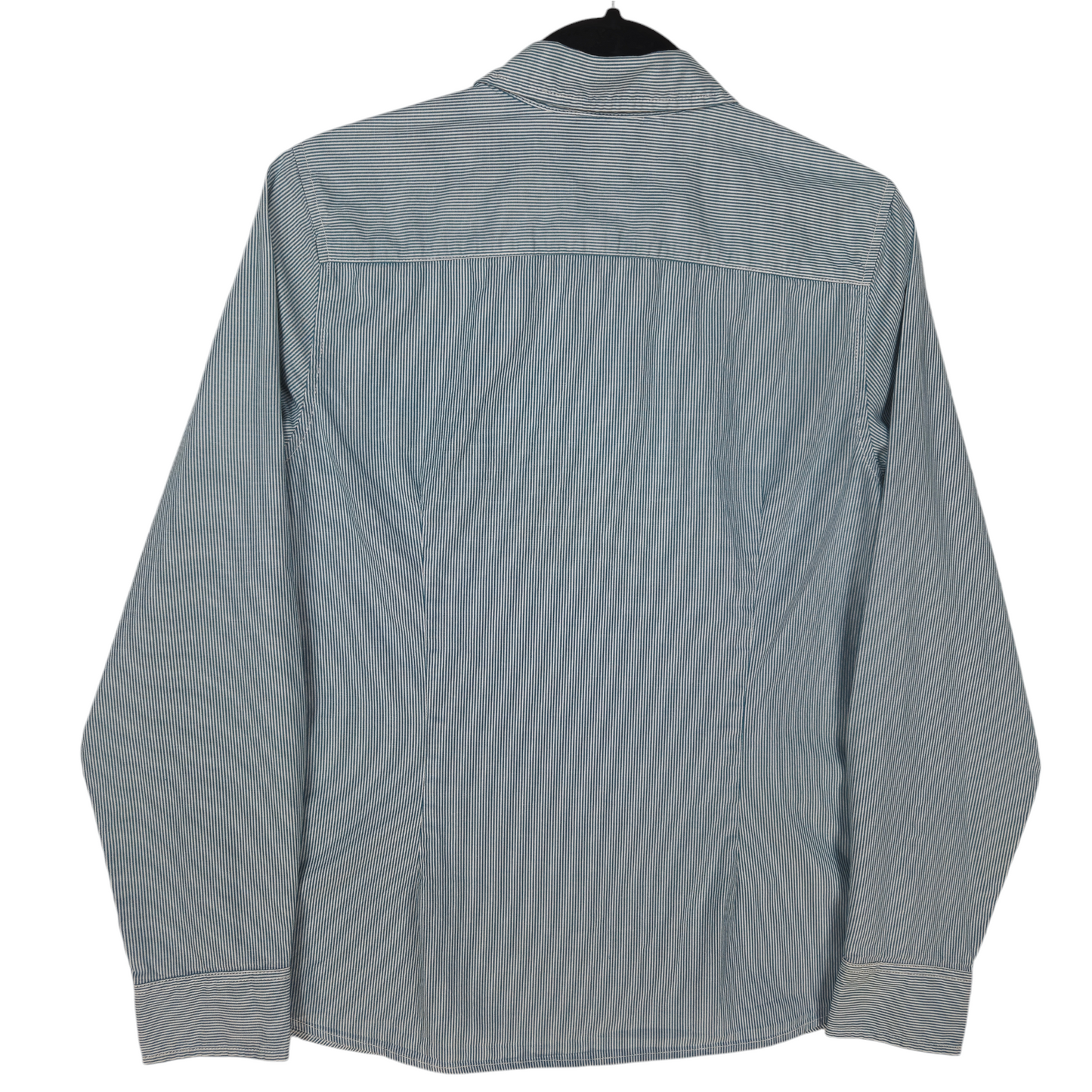 Tommy Hilfiger Aqua Blue Striped Button Blouse Size L
