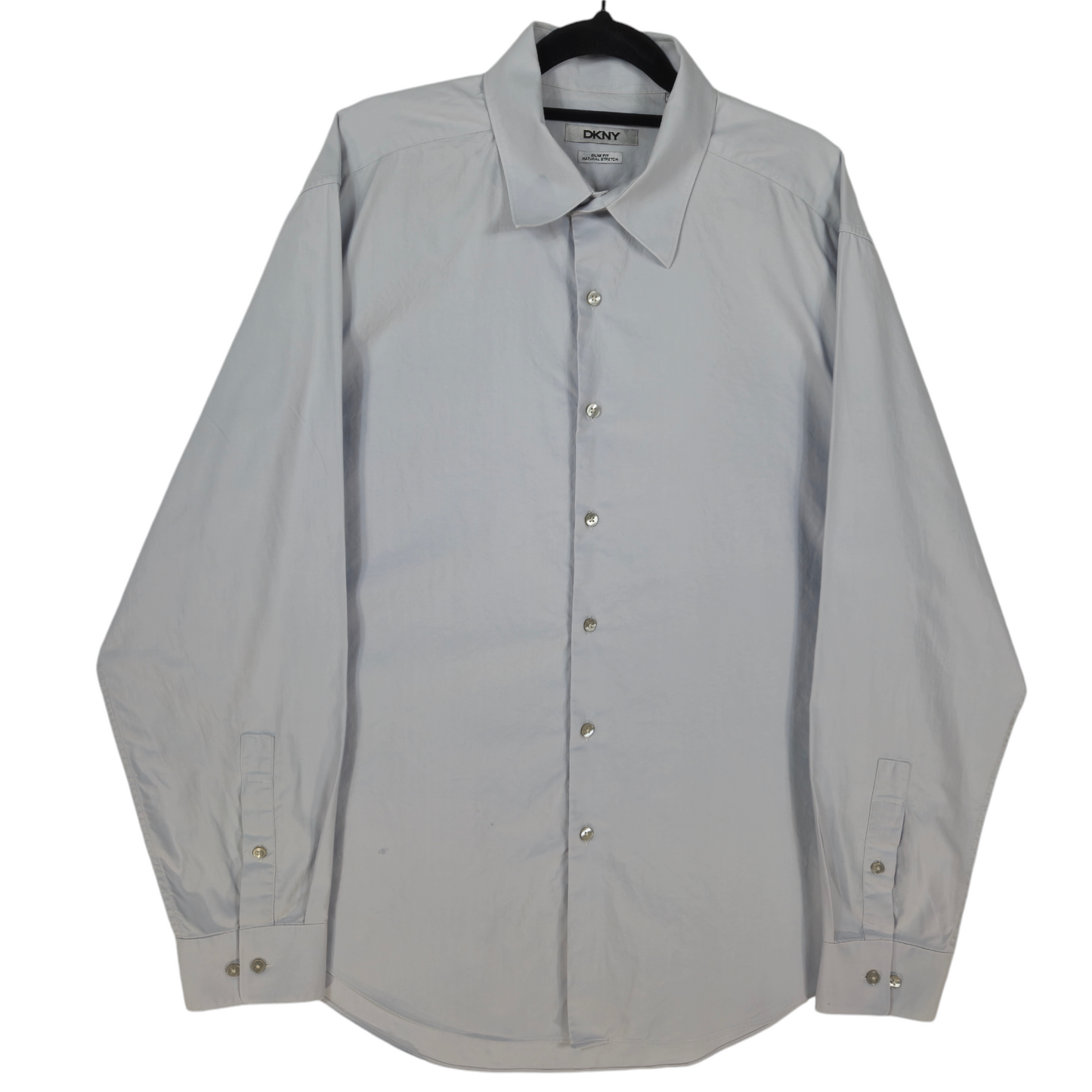 DKNY Light Grey Slim Fit Dress Shirt Size XL