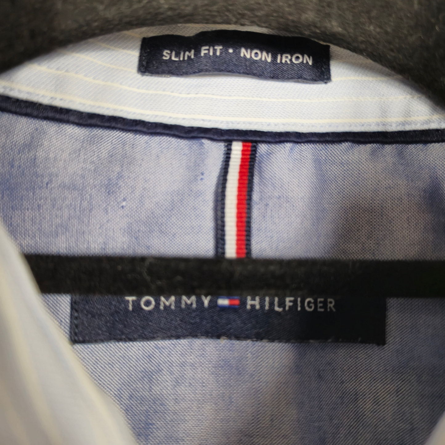 Tommy Hilfiger Light Blue Slim Fit Dress Shirt Size M