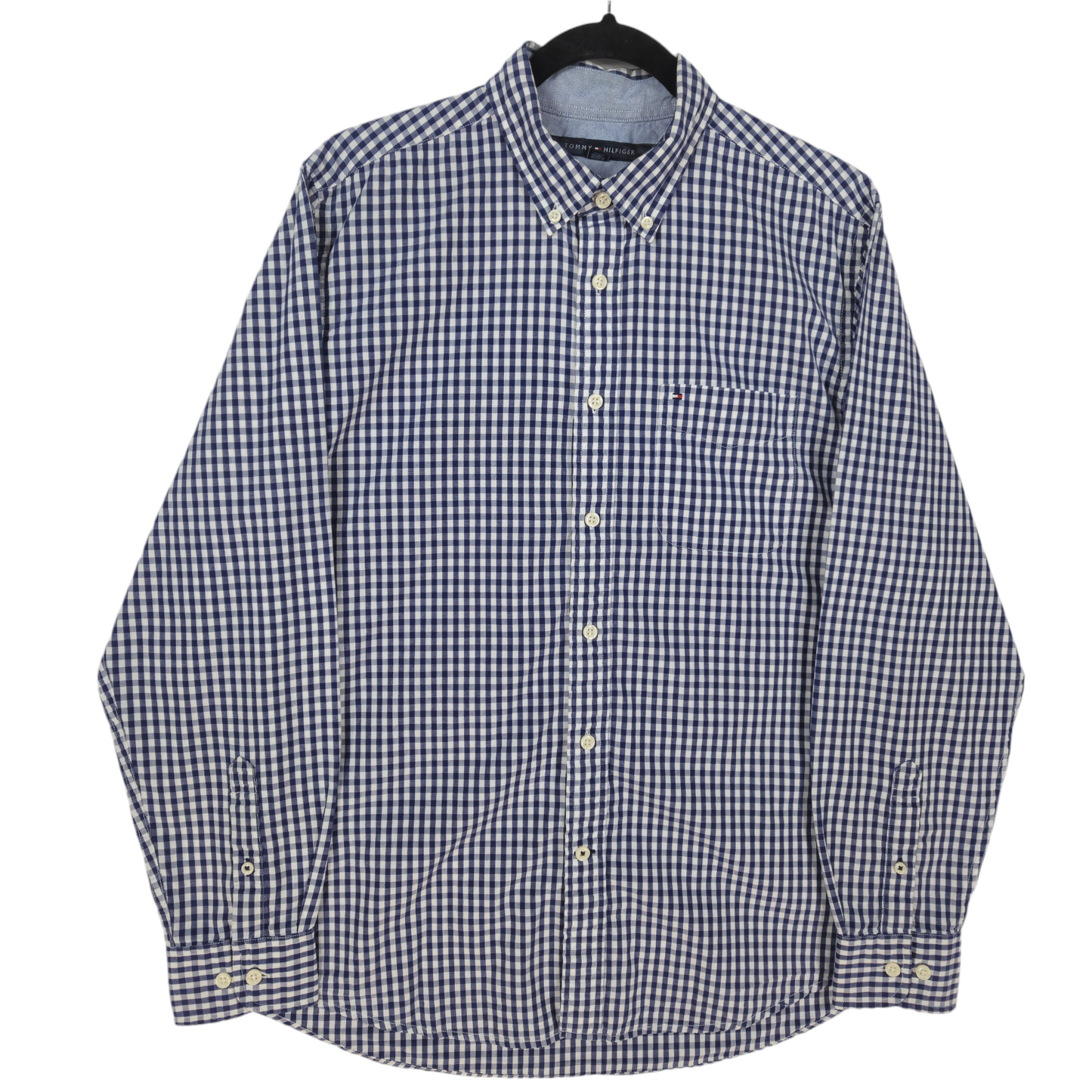 Tommy Hilfiger Blue & White Classic Fit Dress Shirt Size M