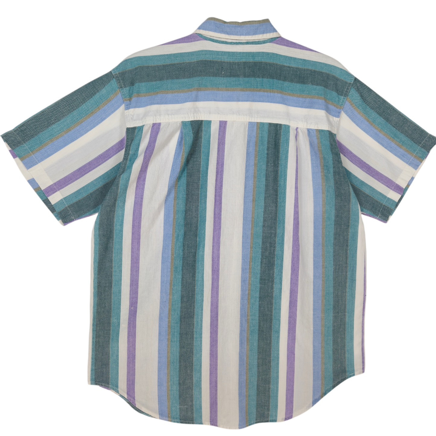 Vintage Ivory Coast 90's Green White & Red Striped Button Shirt Size S