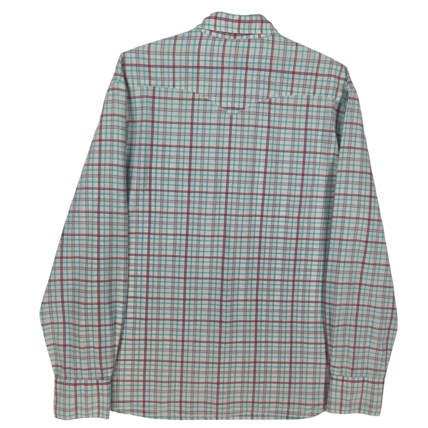 Levis White Blue & Red Checkered Cowboy Button Shirt Size XL