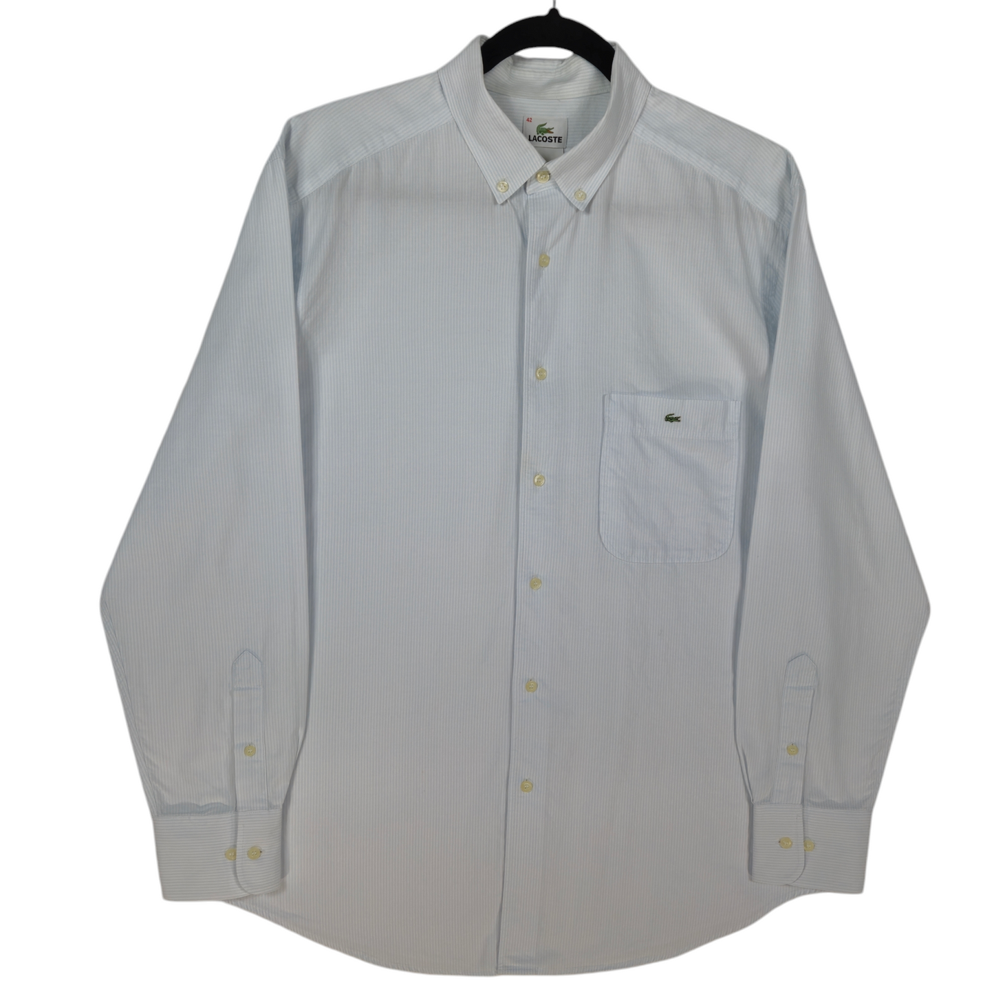 Lacoste Light Blue Striped Dress Shirt Size L