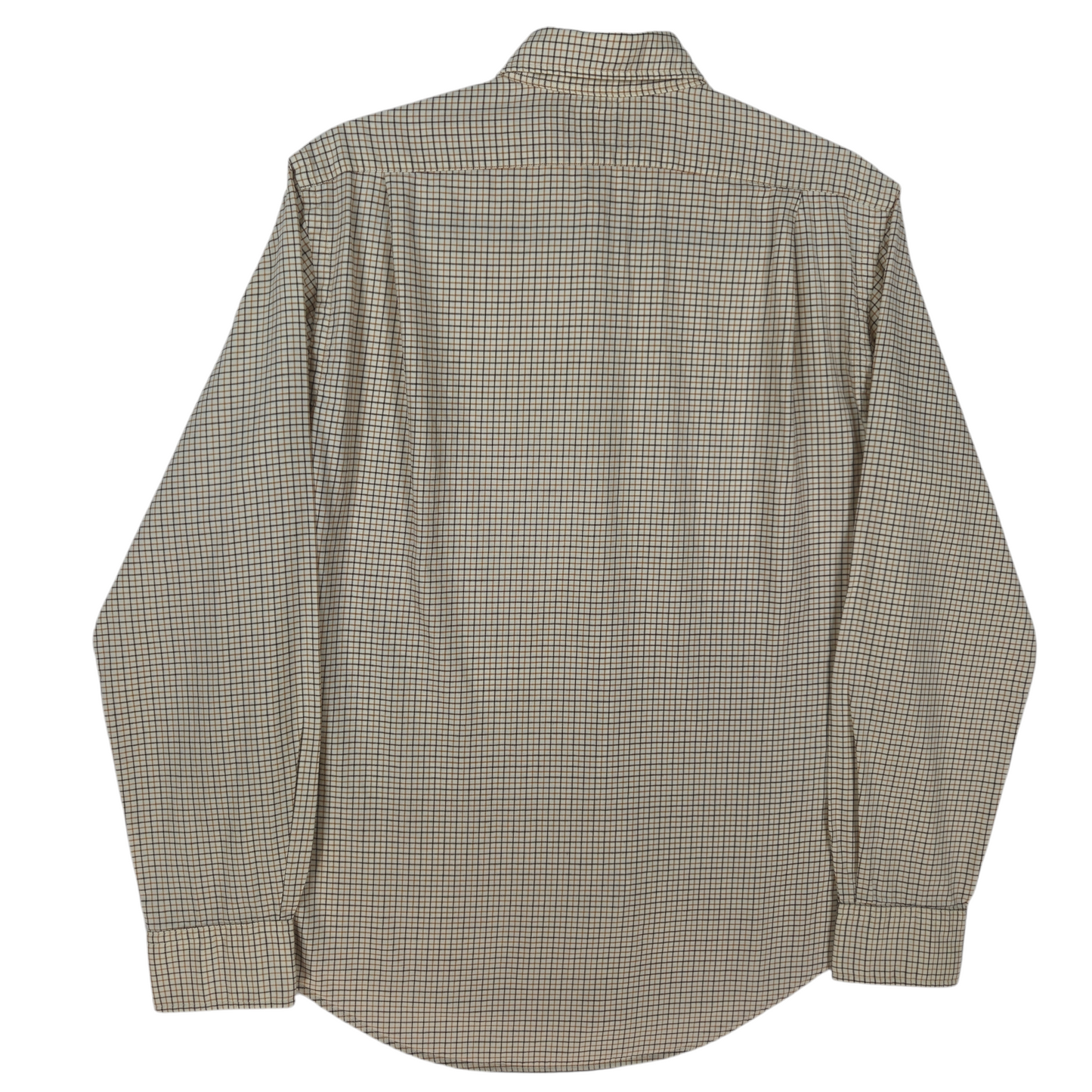 Vintage Polo Ralph Lauren 90's Light Brown Checkered Dress Shirt Size M