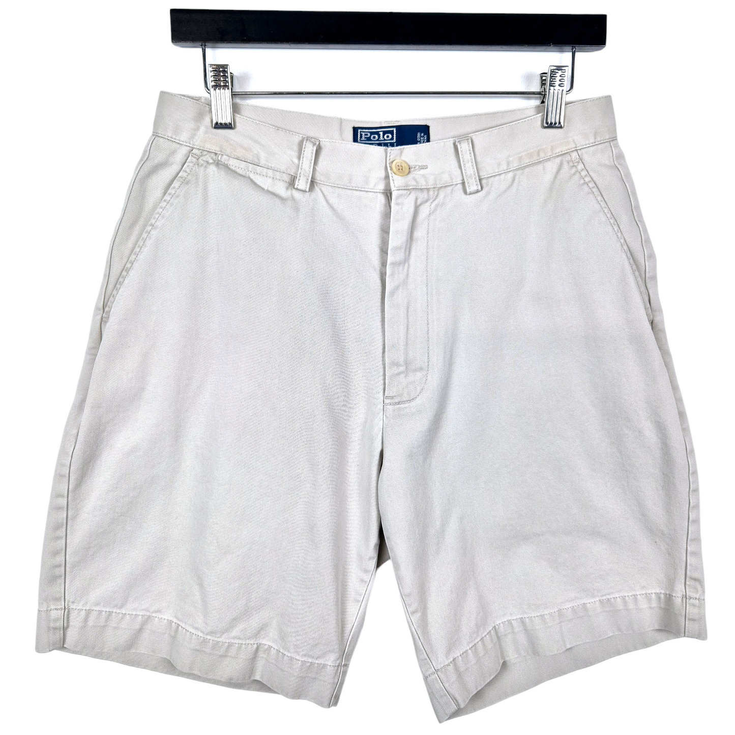 Vintage Polo Ralph Lauren 90's Cream Brown Prospect Chino Shorts W31