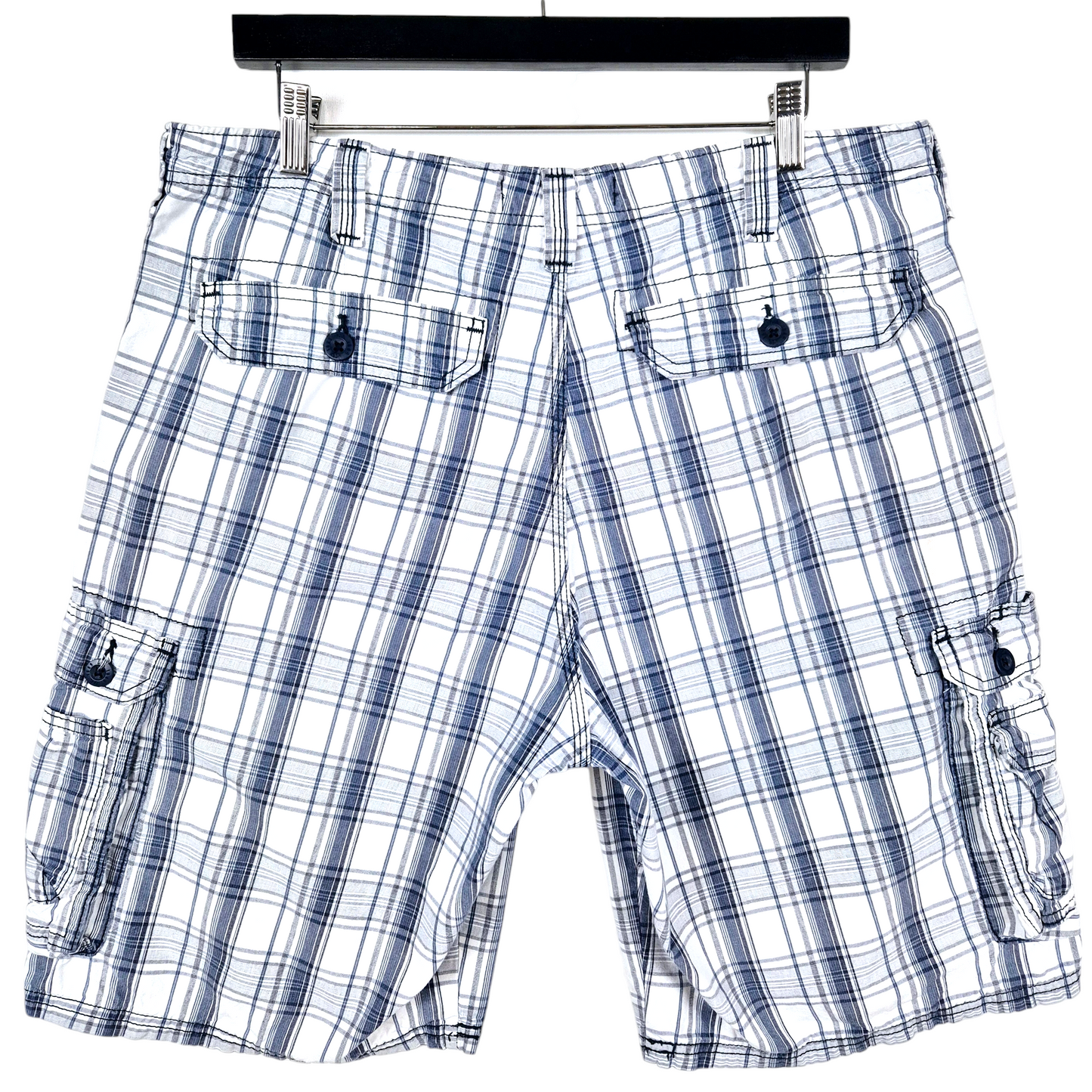 Lee Grey & White Checkered Cargo Shorts W36